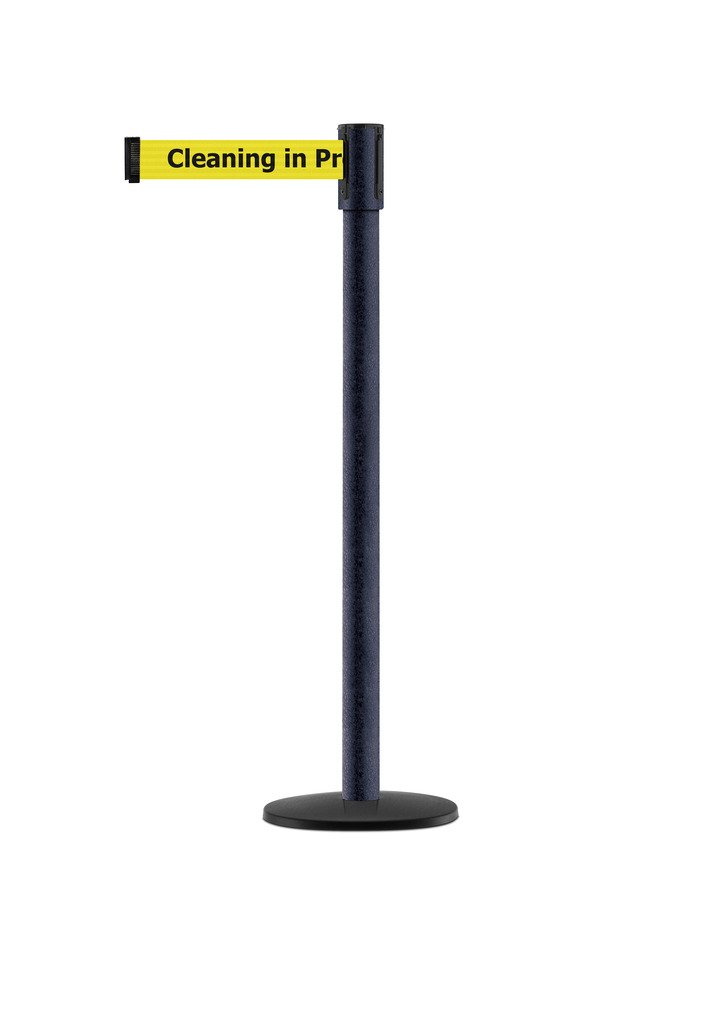 890B-33-89-89-MAX-NO-YCX-C Black Wrinkle Post 2-Inch Wide 13-Feet Long Yellow Cleaning in Progress Safety Belt - for Warehouse, Construction Sites & Industrial Areas