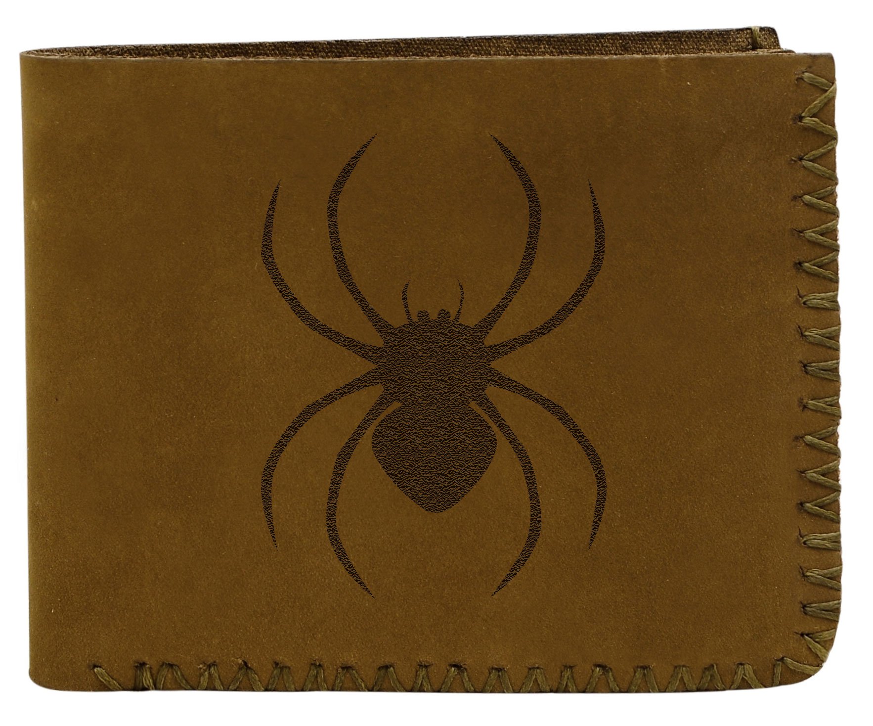 Genuine Handmade Pull-Up Leather Wallet for Men with Tribal Spider Design - Perfect for Everyday Use, Travel & Gifts