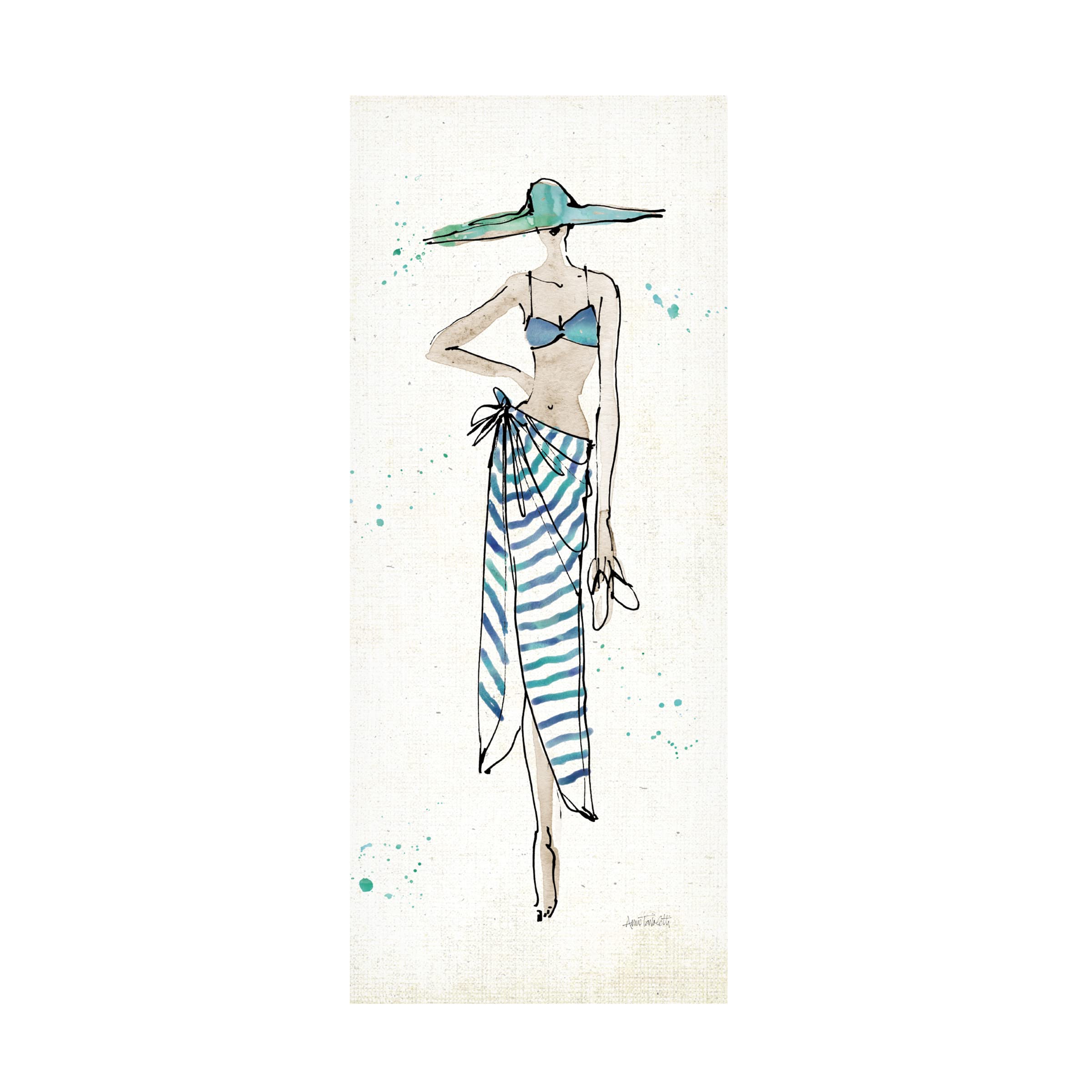 Trademark Fine Art 'Beach Divas III' Canvas Wall Art by Anne Tavoletti - Vibrant Coastal Decor for Living Room, Bedroom & Beach House