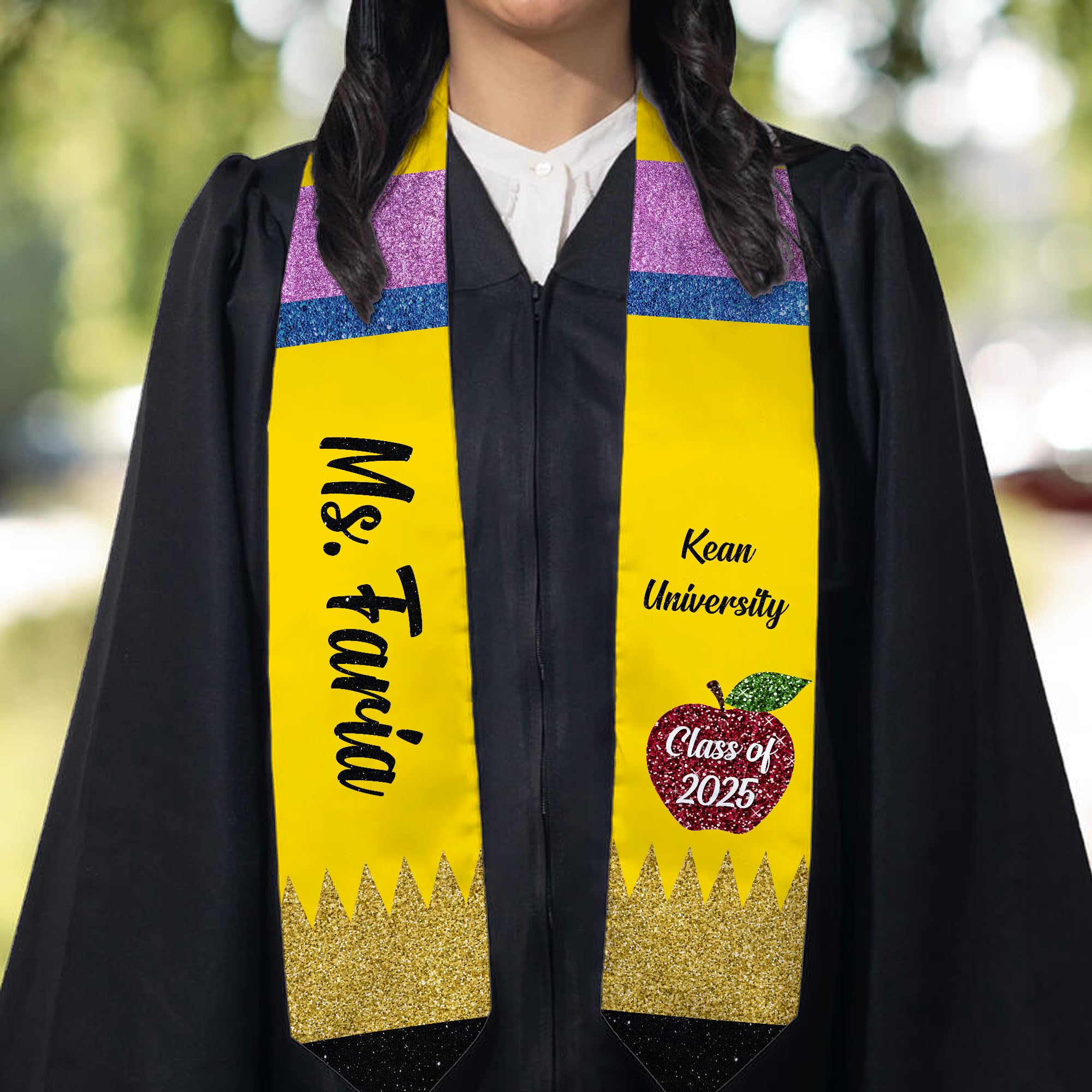 Custom Graduation Stoles for Class of 2025 - Personalized Flag Sash with School Colors & Name - Perfect for High School & College Graduation Ceremonies, Photos & Alumni Events
