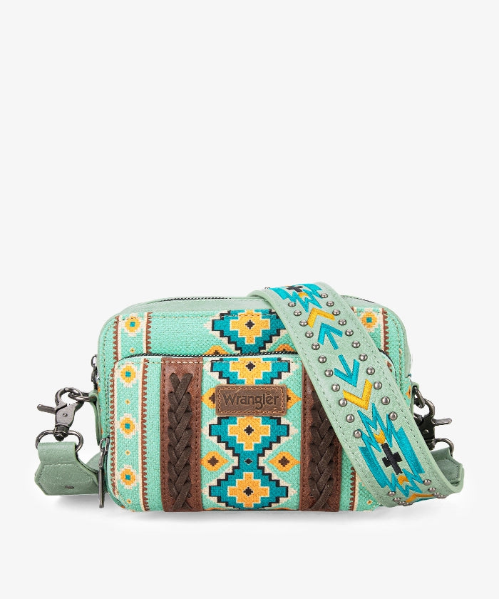 Wrangler Aztec Printed Crossbody Purse - Stylish Boho Shoulder Bag for Women | Perfect for Travel, Shopping & Everyday Use