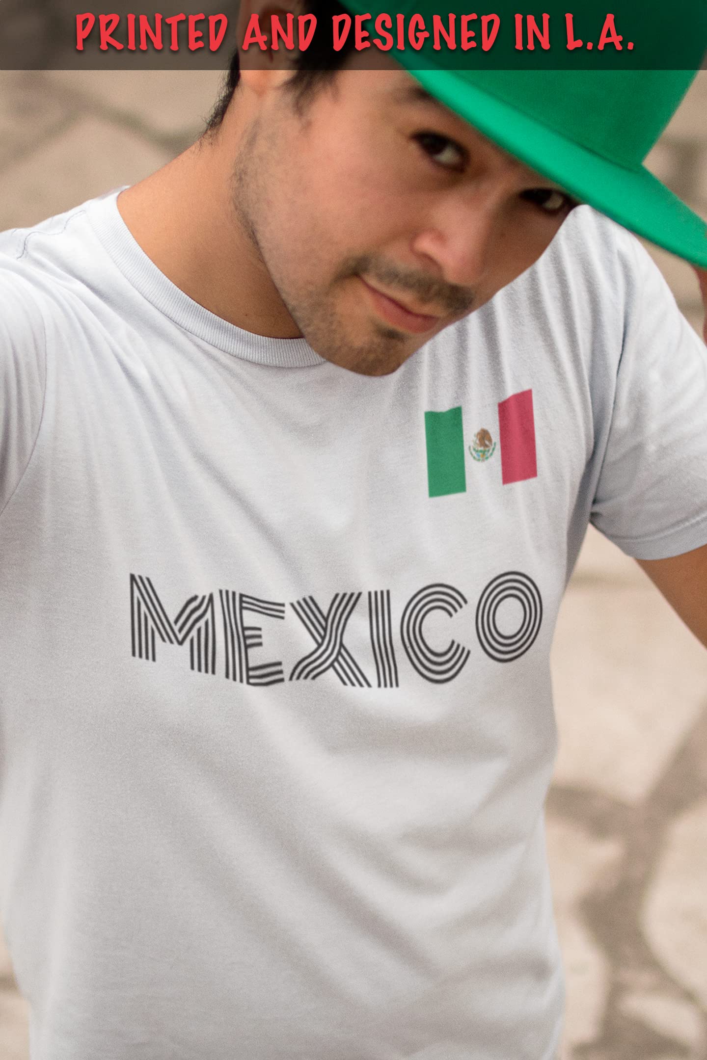 ShirtBANC Men's Mexican Soccer Jersey - Authentic Mexico Flag Design Tee for Game Day, Parties & Casual Wear