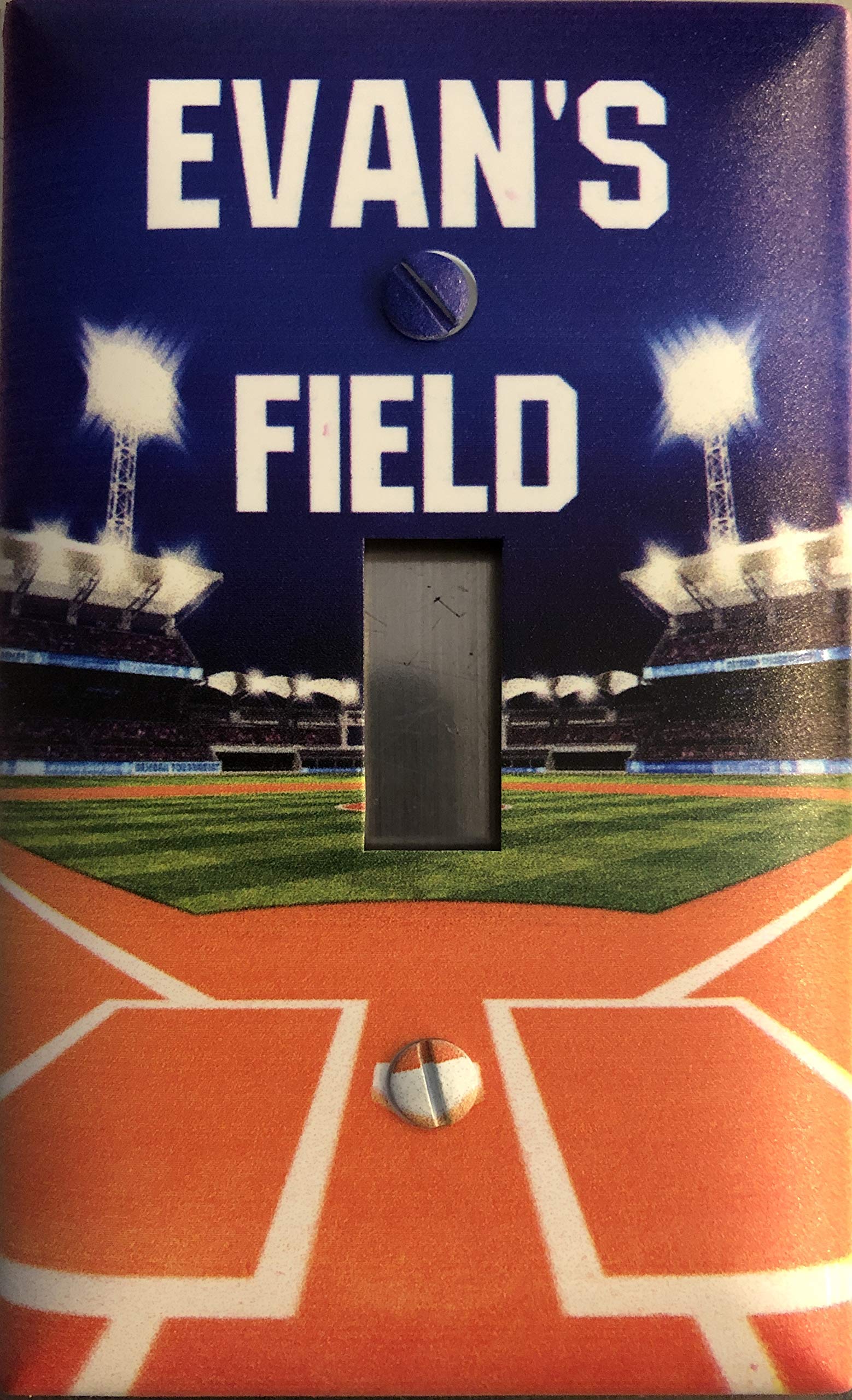 Personalized Baseball Light Switch Plates - Sports Theme Home Decor for Bedroom, Living Room & Game Room