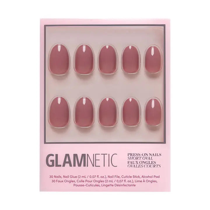 Fall Mauve Press On Nails - Short Almond Fake Nails with Glue - Autumn Nude False Nails for Women - Perfect for Parties, Weddings & Daily Wear