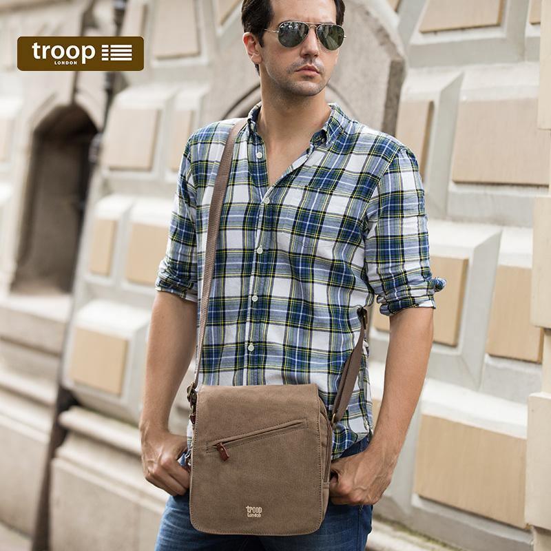 Troop London Classic Canvas Crossbody Bag for Men & Women - Stylish & Durable Shoulder Bag for Travel, Work & Everyday Use