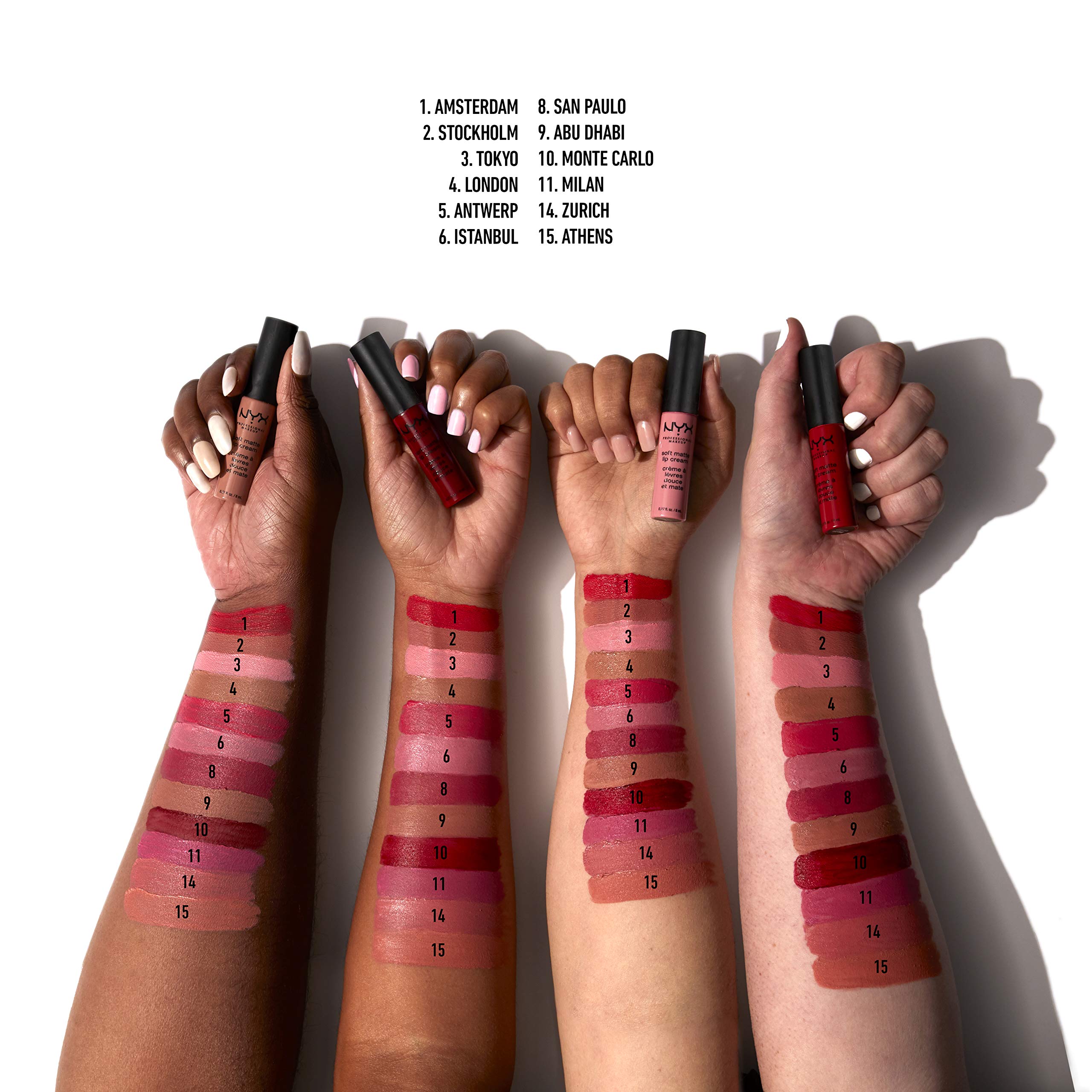 NYX Professional Makeup Soft Matte Lip Cream - Lightweight Liquid Lipstick in Monte Carlo (Deep Cranberry Red) | Long-Lasting Matte Finish for Everyday Wear & Special Occasions