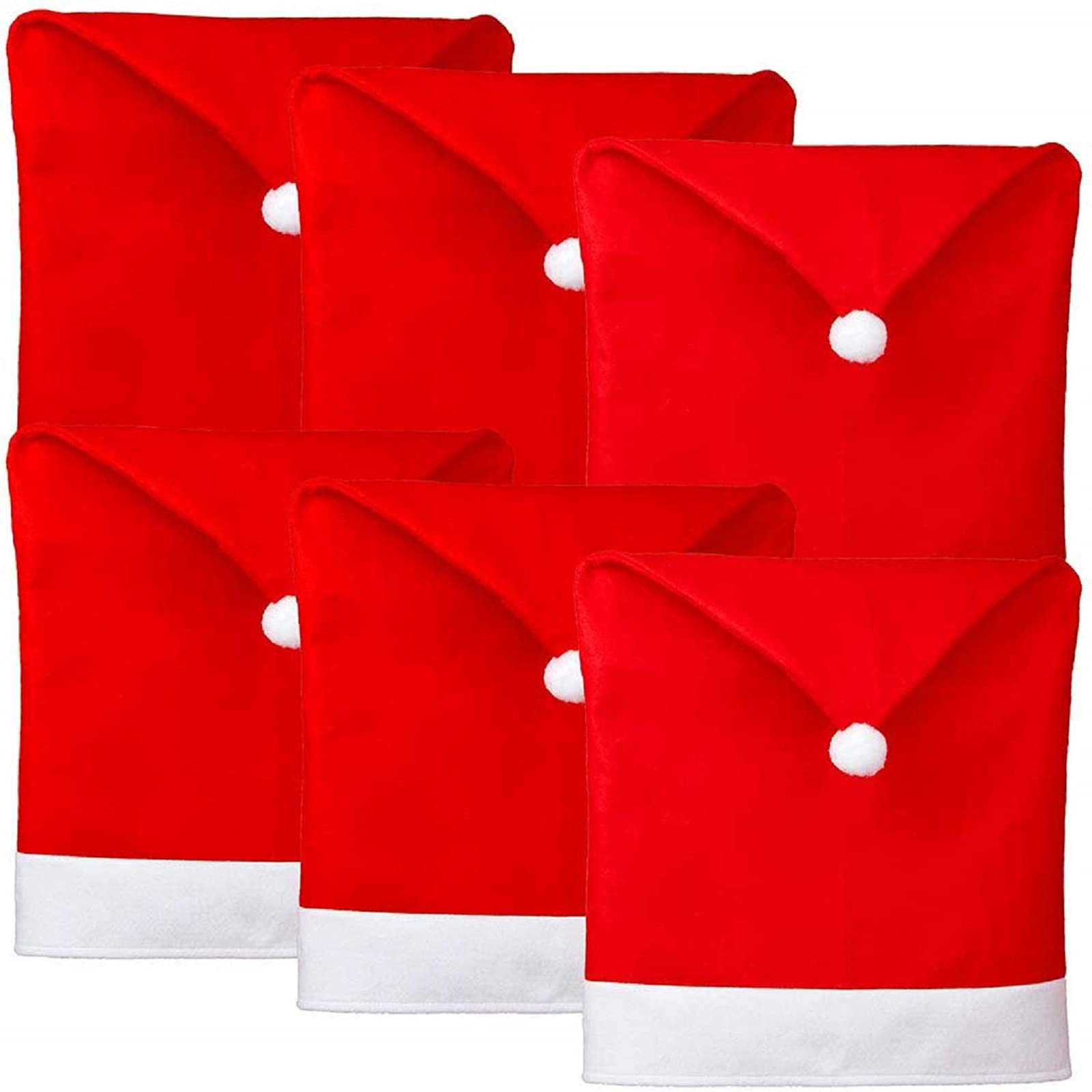 50 Pcs Funny Santa Claus Christmas Hat Chair Covers - Festive Holiday Chair Decorations for Parties, Home & Office Decor