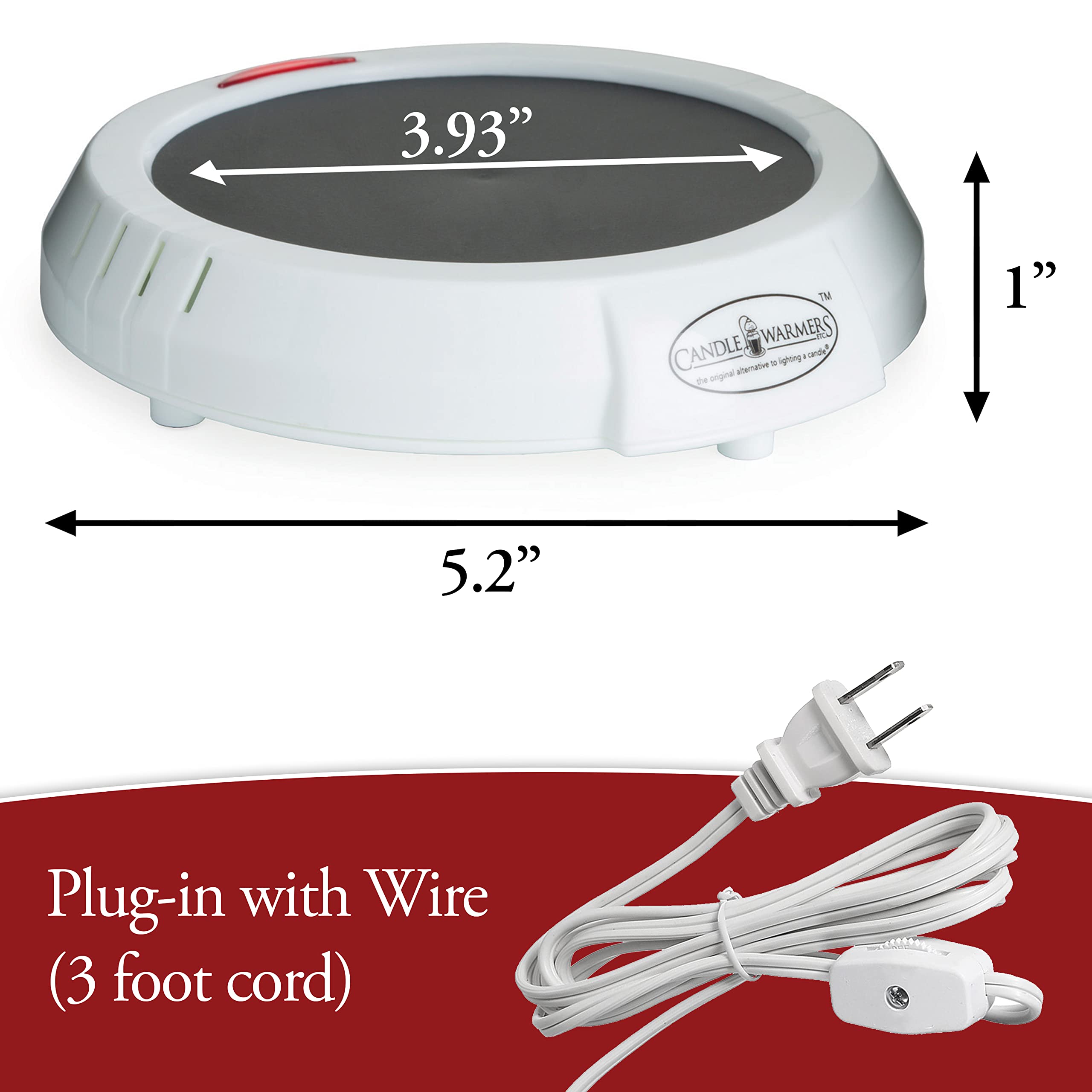 Original Plug-in Candle Warmer Plate - Electric Wax Melter for Jar Candles (White) | Perfect for Home, Office & Spa Aromatherapy