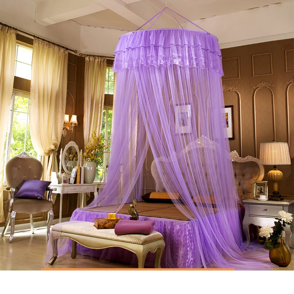 Extra Large Round Hoop Bed Canopy Mosquito Net for Crib, Twin, Full, Queen & King Size Beds - 200x200cm (79x79inch) - Perfect for Nursery, Bedroom & Outdoor Camping Protection