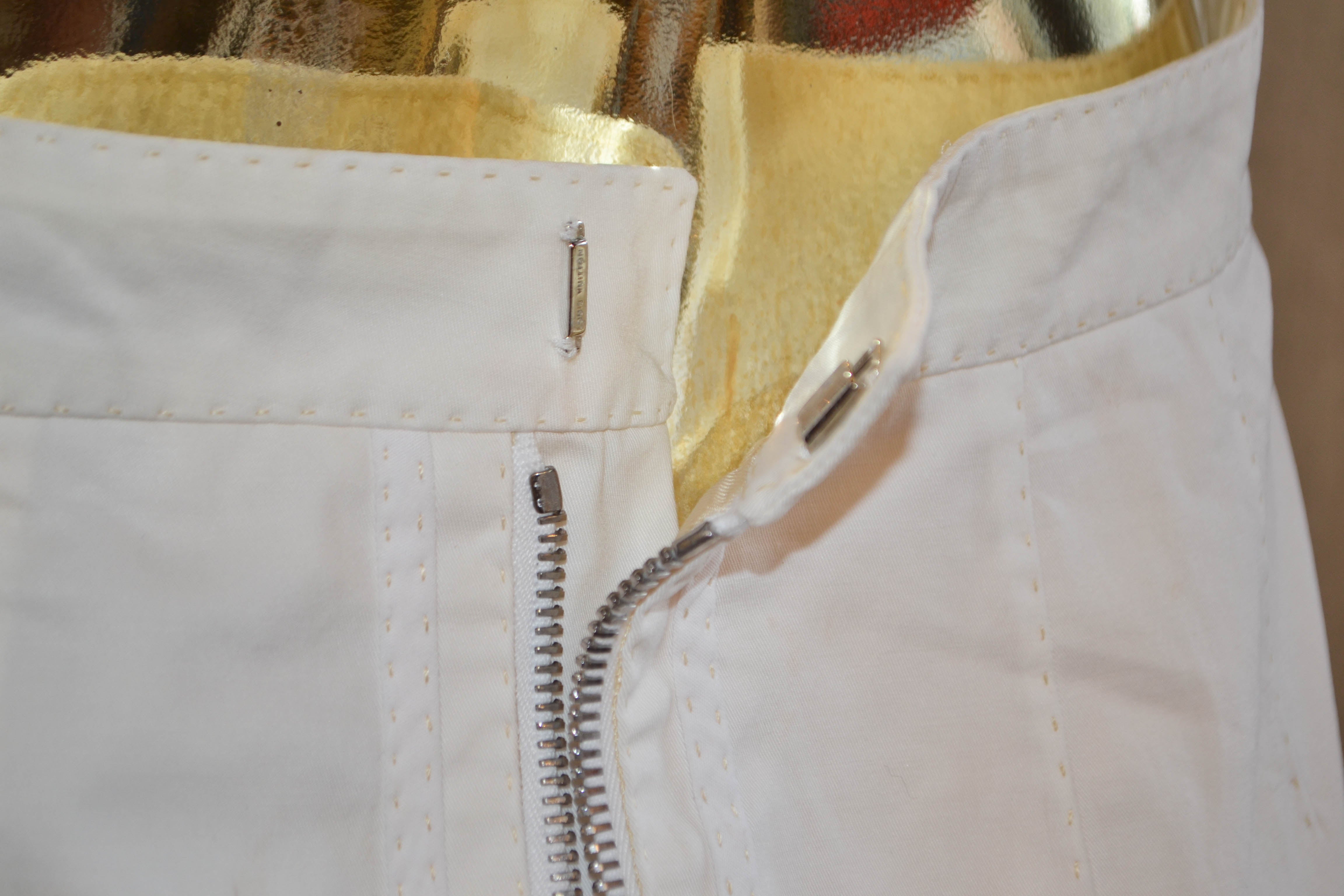 Authentic Louis Vuitton Women's White Skirt Size 36 - Luxury Designer A-Line Skirt for Women, Perfect for Parties, Weddings & Office Wear