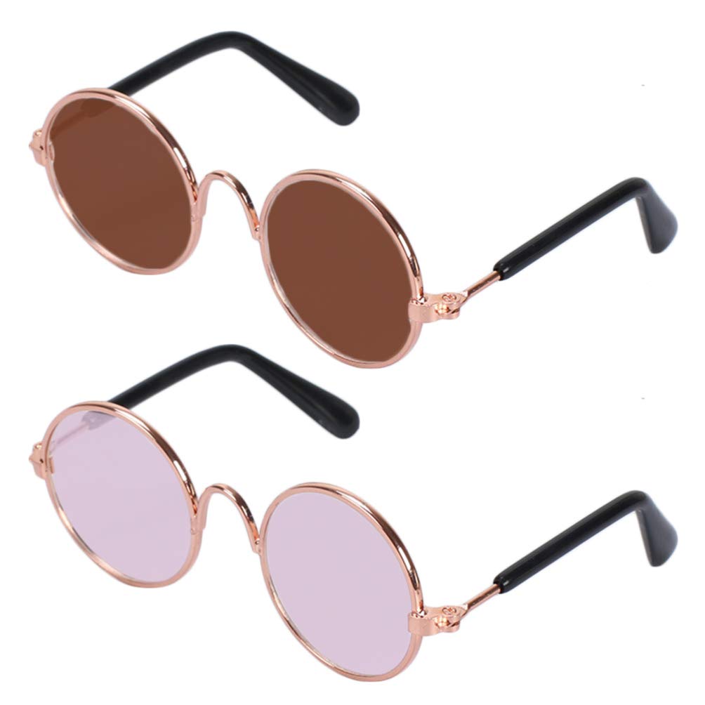 POPETPOP 6pcs Funny Cat Sunglasses - Pet Glasses for Cats & Small Dogs - Cute Costume Accessories for Pet Parties & Photo Shoots