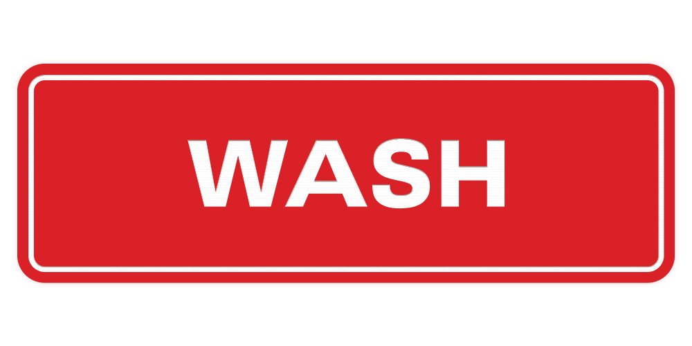ByLITA Red Wash Sign - Medium for Laundry & Dry Cleaning