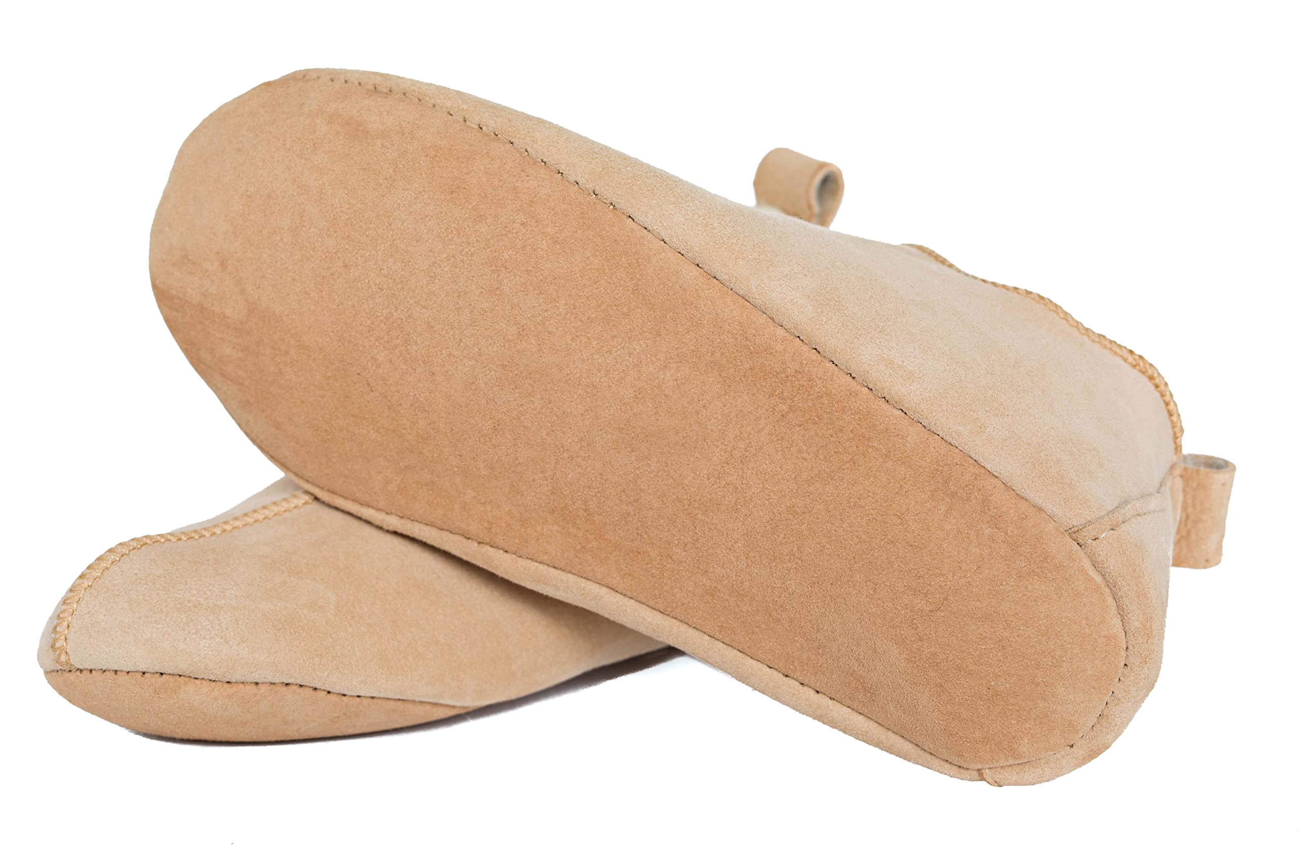Unisex Natural Beige Wool Slippers with Soft Sole - Genuine Sheepskin Winter Slippers for Men and Women - Handmade Warm House Shoes for Indoor Comfort & Cozy Home Wear