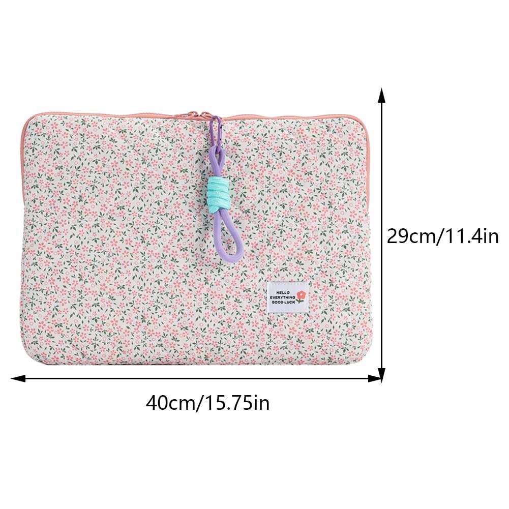 Puffy Quilted Laptop Sleeve Case for 15 Inch MacBook Air/Pro - Floral Cute Laptop Bag for Women & Girls, Aesthetic Protective Macbook Cover with Soft Padding, Perfect for Work, School & Travel Accessories