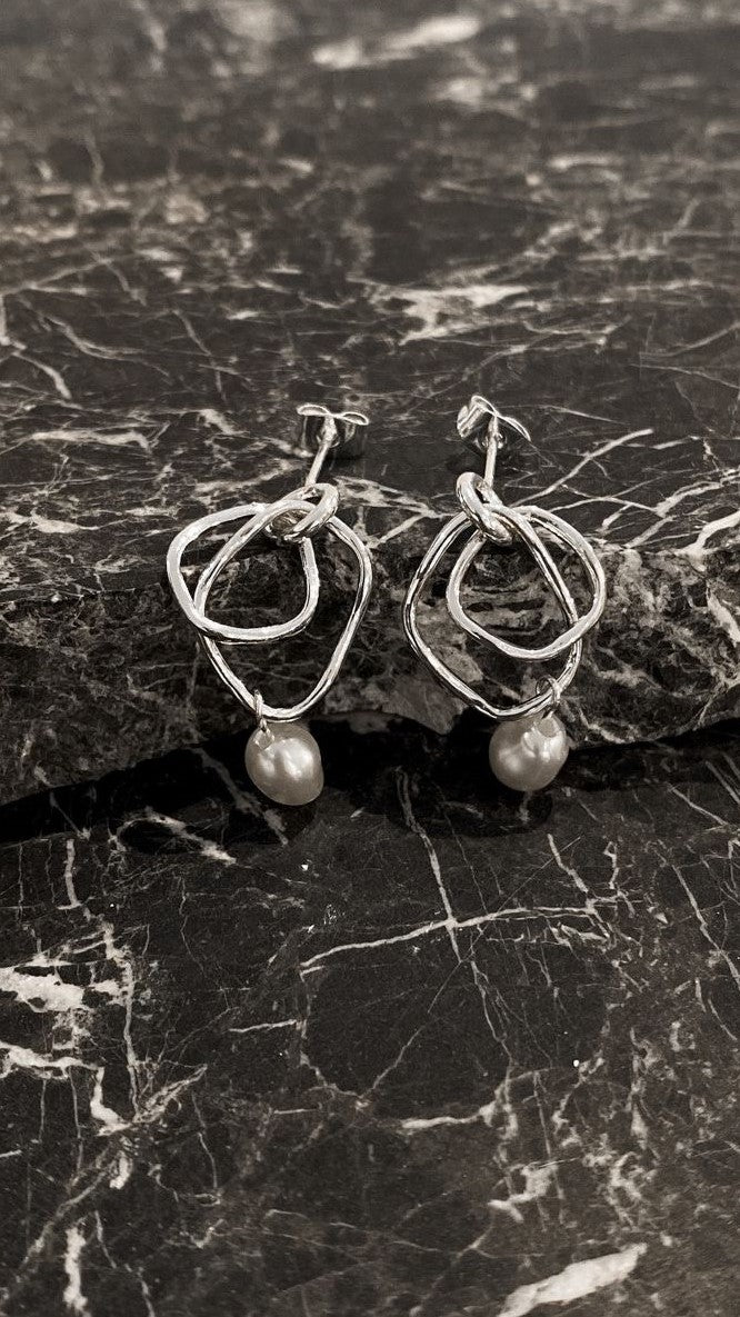 Jaymee Sterling Silver Earrings for Women - Elegant Dangle Hoop Earrings for Everyday Wear & Special Occasions