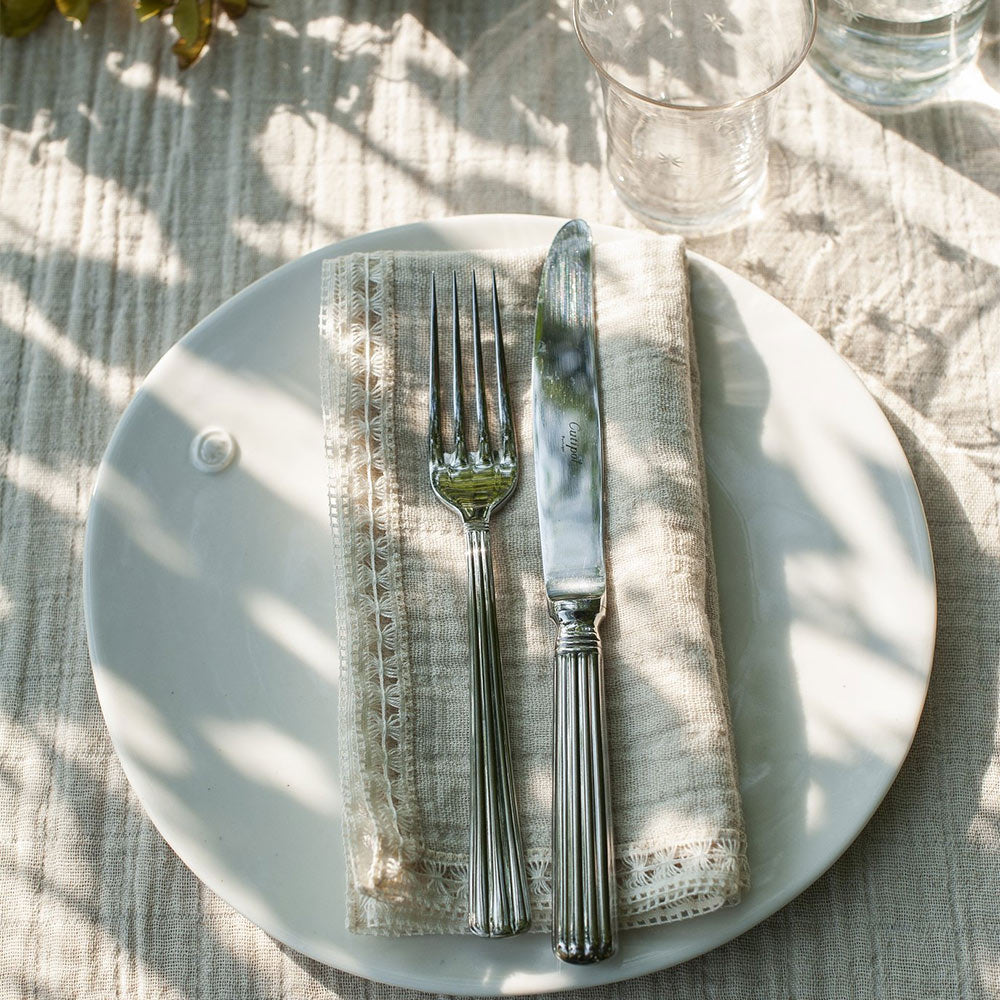 Elegant Hemstitch Lace Napkins Set of 12 - Premium Cotton Embroidered Table Linens for Wedding, Dinner Party & Home Decor