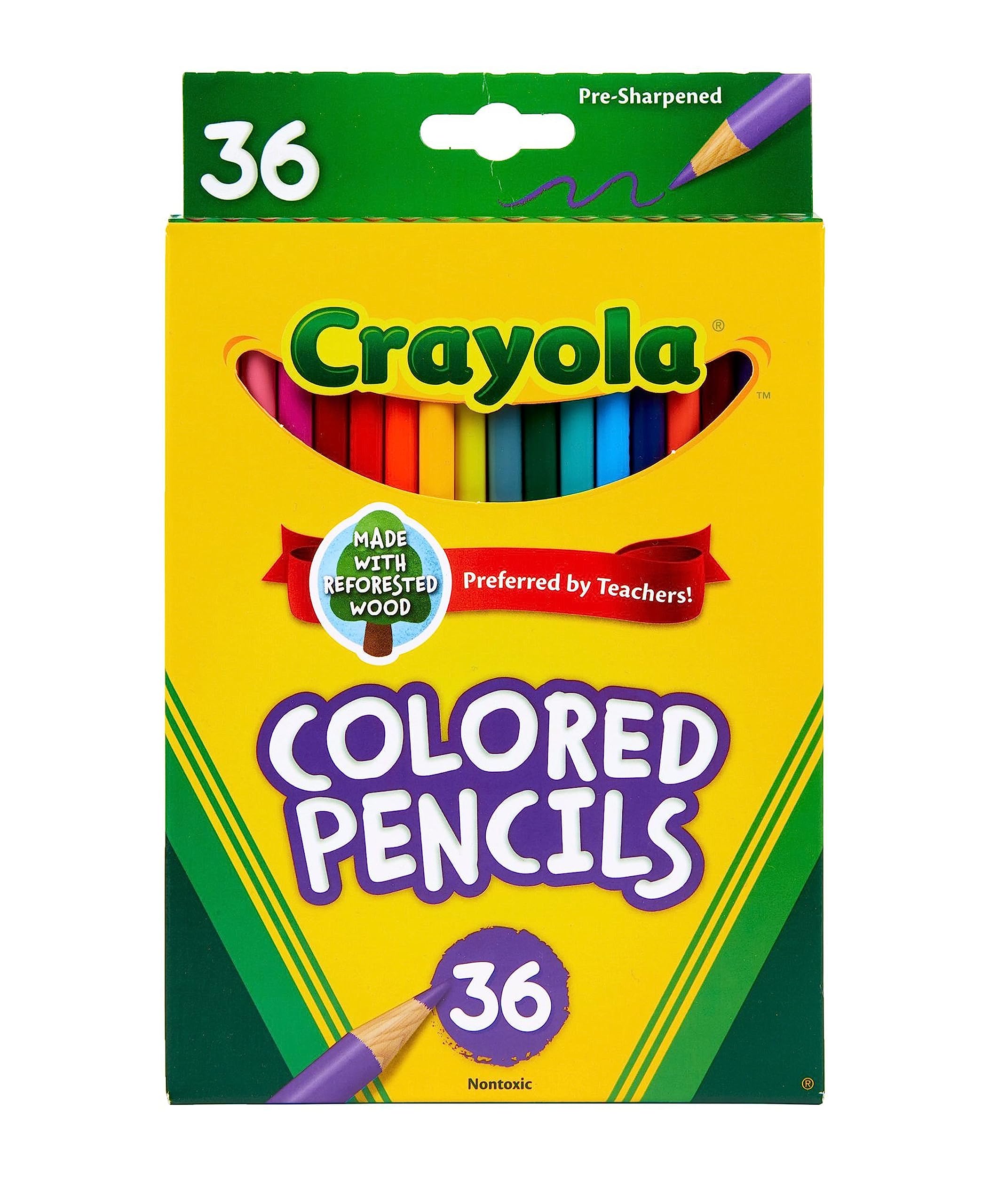 Crayola 36-Count Colored Pencils Set for Kids | Non-Toxic Art Supplies for School & Classroom | Vibrant Assorted Colors | Perfect for Drawing, Coloring Books & Art Projects (Ages 3+)