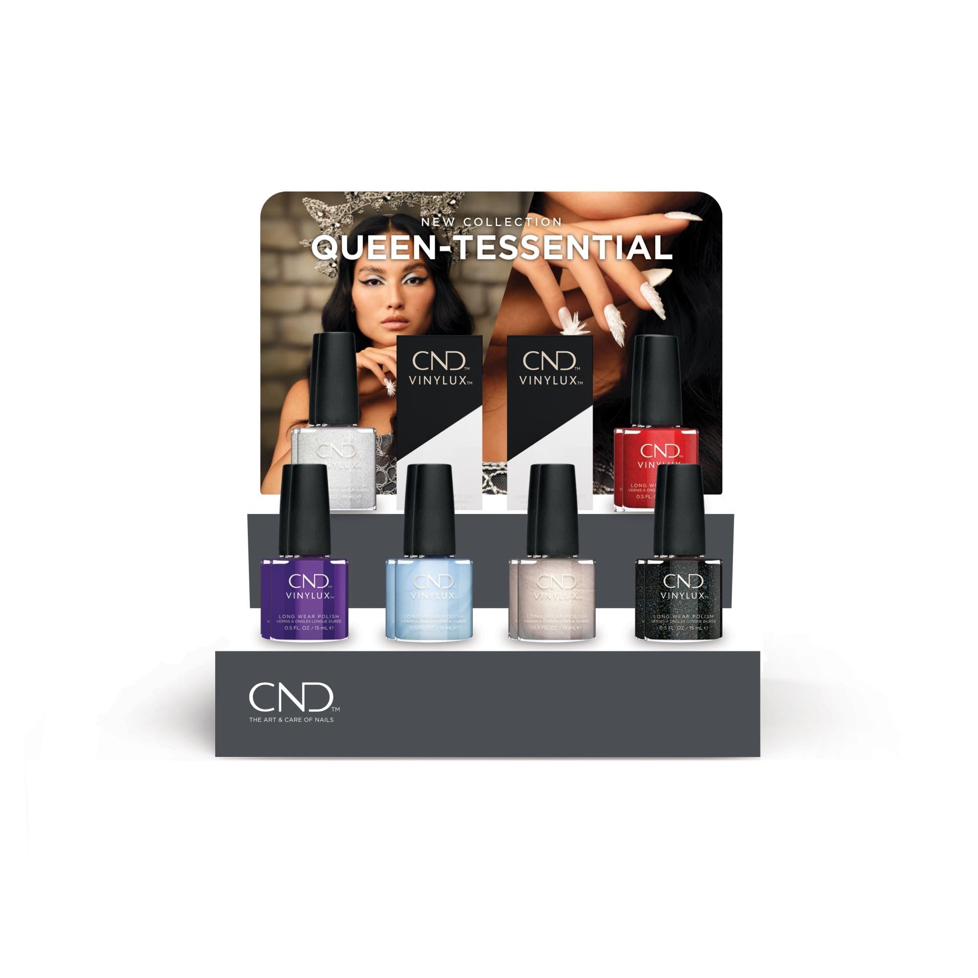 CND Vinylux Nail Polish Set - 14 Piece Queen Tessential POP Display for Salon & Home Manicures | Professional Long-Lasting Nail Colors for Women