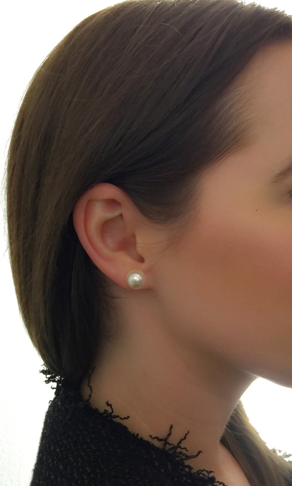 Rose Gold Floating Pearl Stud Earrings for Women - Elegant & Dainty Jewelry for Everyday Wear, Date Nights & Special Occasions