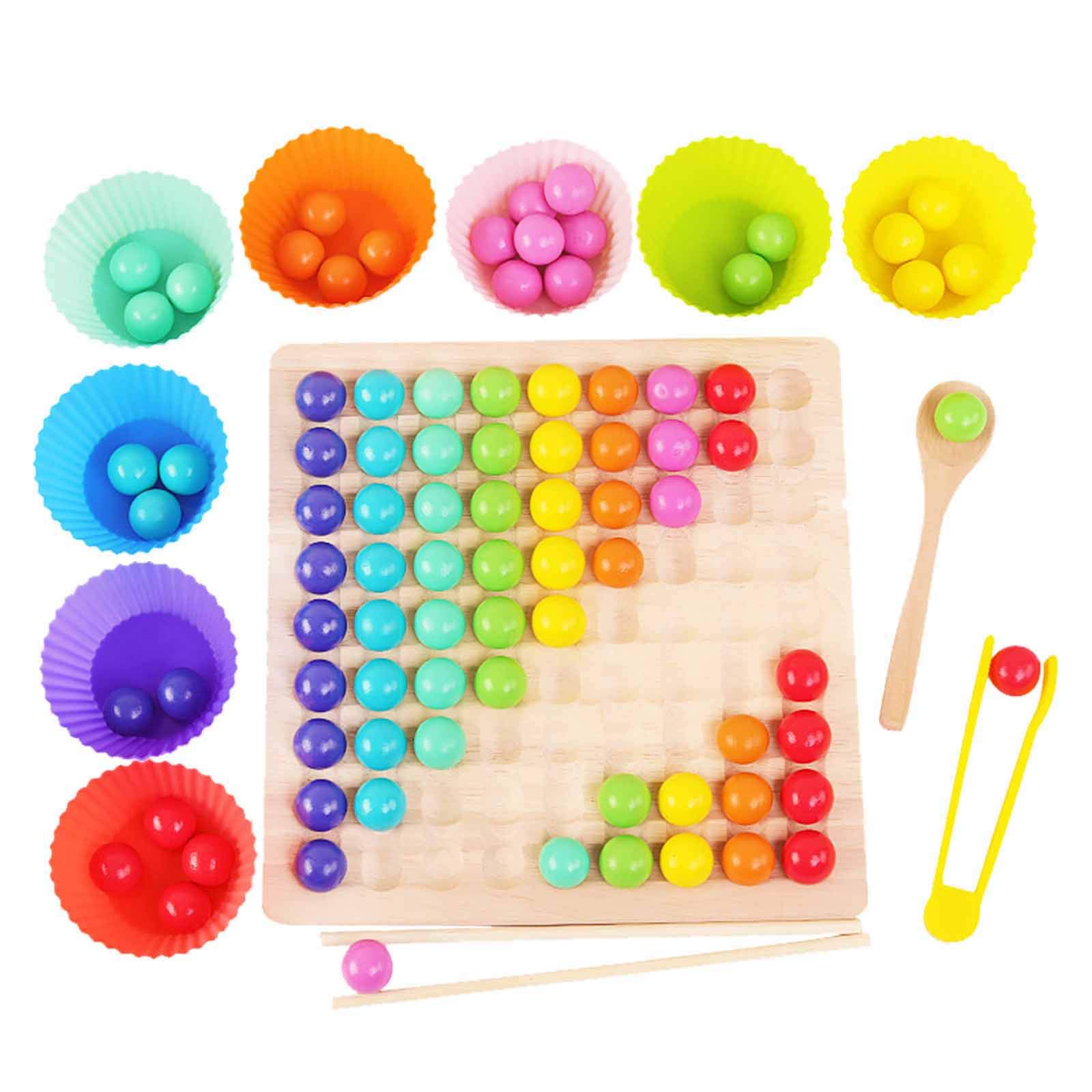 Wooden Dots Board Set - Educational Puzzle Bead Clip Game for Kids, Rainbow Colors (345 x 550mm) | Perfect for Preschool Learning, Montessori Activities & Fine Motor Skill Development