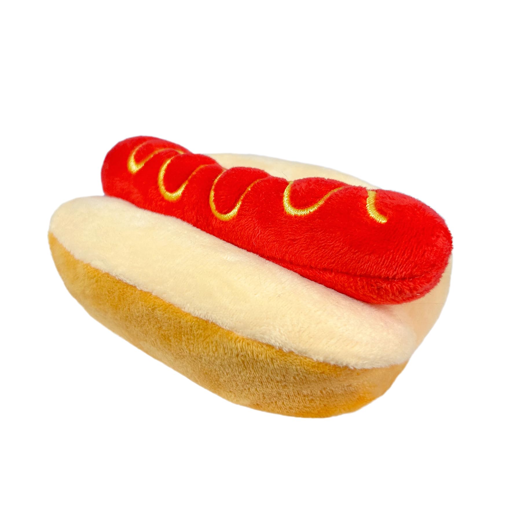 Squeaky Interactive Dog Chew Toys for Large, Medium & Small Dogs - Plush Teething Toys with Fast Food Design (Hot Dog) - Perfect for Playtime, Training & Keeping Pets Busy