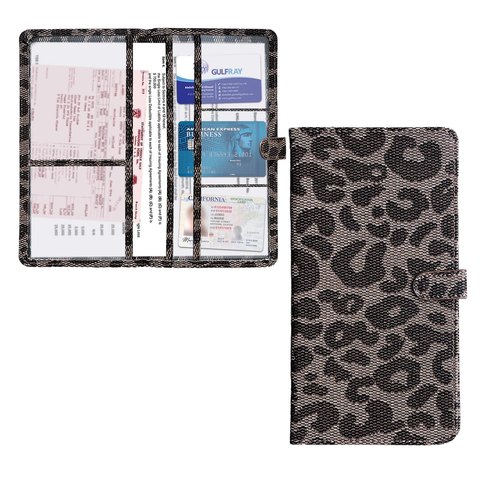 Premium Leather Car Registration & Insurance Holder - Auto Glove Box Organizer for Driver's License, Credit Cards & Essential Documents - Perfect for Vehicle Organization & Quick Access While Driving
