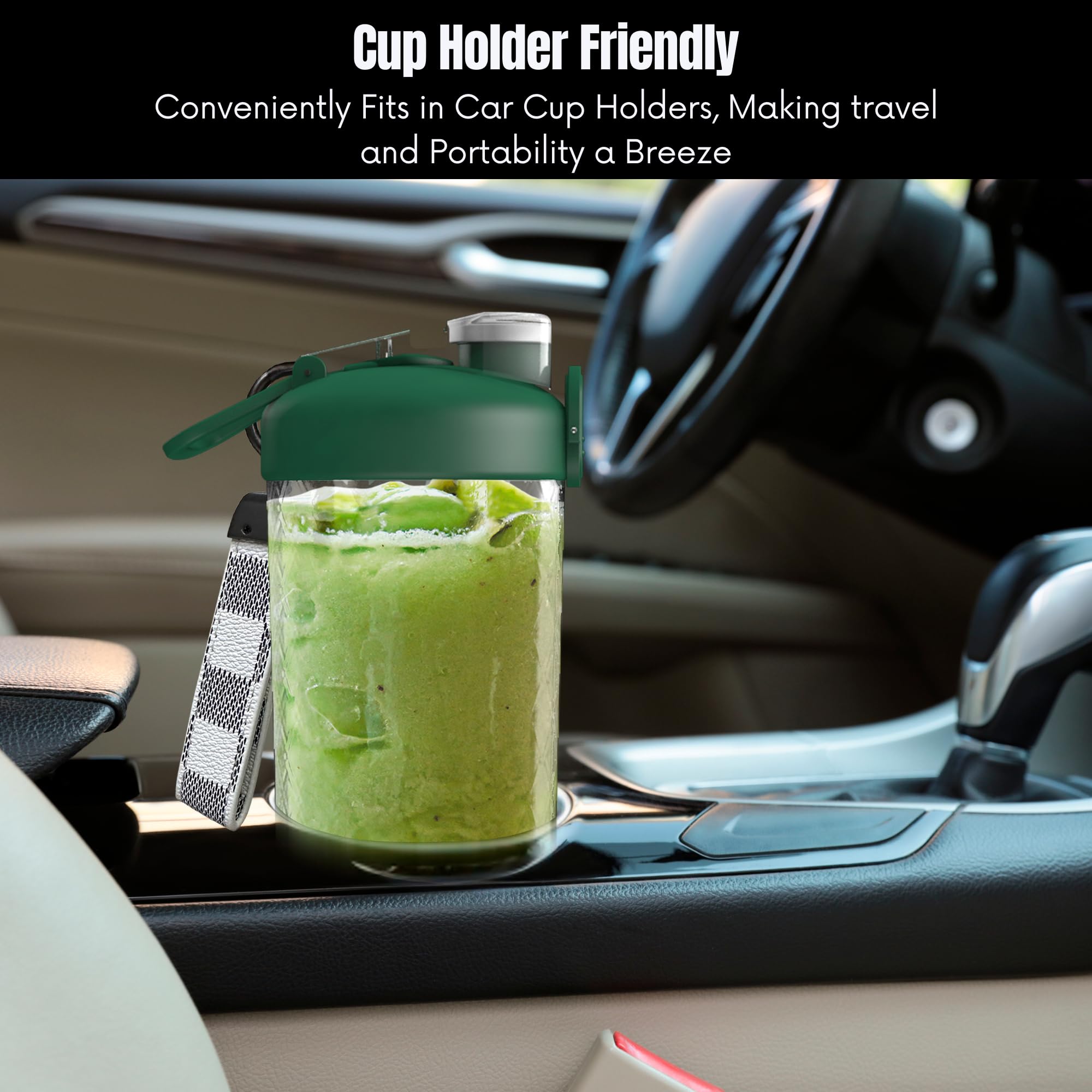 SSKAWorldwide Portable Blender - 21oz Rechargeable Personal Blender with 6 Blades for Smoothies, Shakes & Juices | Perfect for Home, Office, Gym, Sports & Travel | Compact & Lightweight (Green)