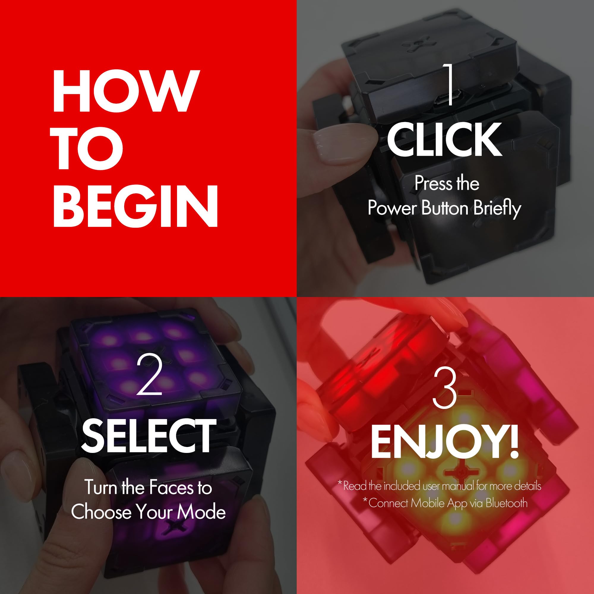 AI Robot Cube & Smart Cube - Self Scrambling STEM Puzzle Cube with 10 Challenge Modes | Self Solving Speed Cube with Music | Perfect STEM Gift for Kids, Teens & Adults | Great for Brain Training, Classroom Learning & Family Game Nights