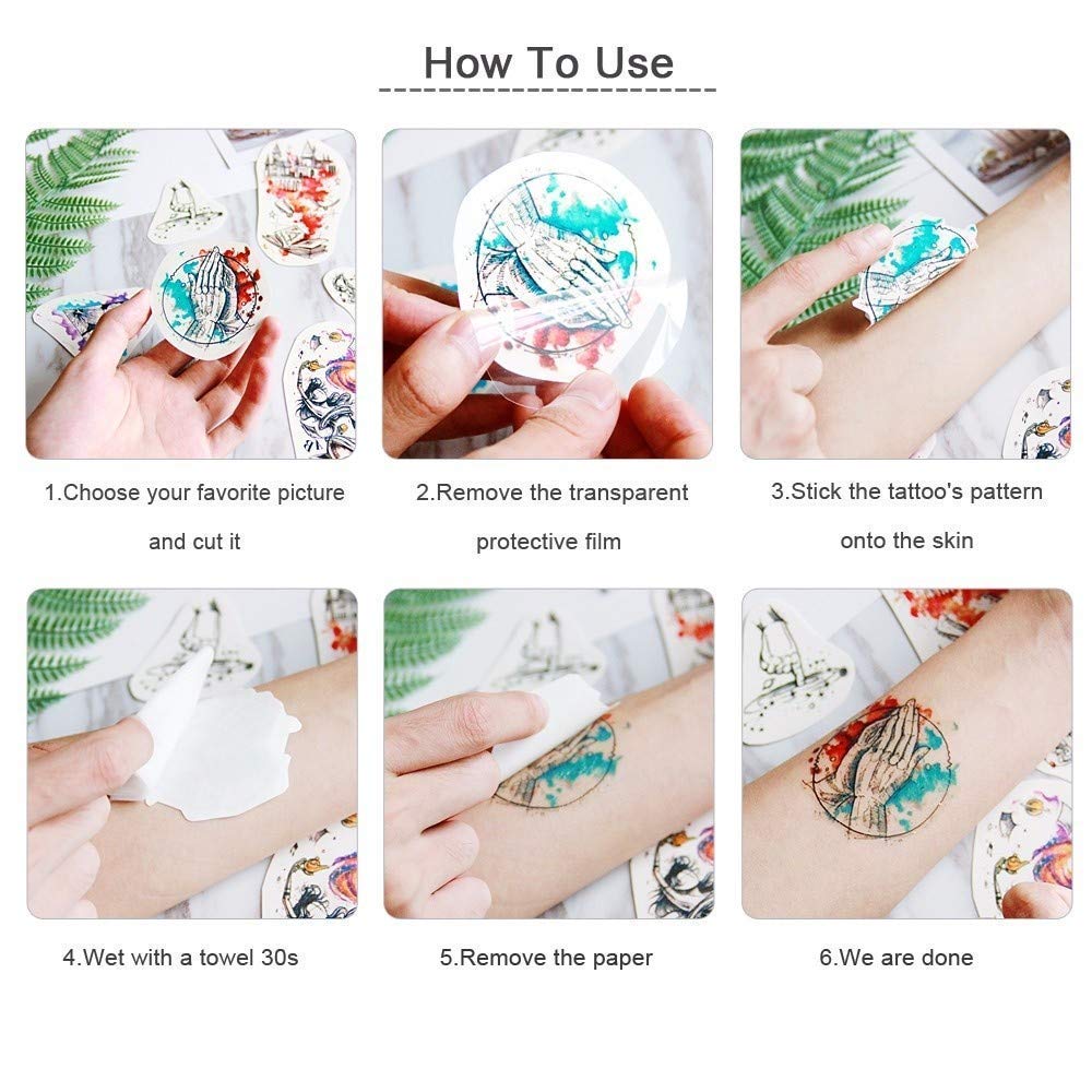 SSKR Pack of 5 Temporary Tattoo Booklets - Random Fun Designs for Kids & Adults | Waterproof Body Art Stickers for Parties, Birthdays & Costume Events | Perfect for Halloween, Cosplay & Gift Giving