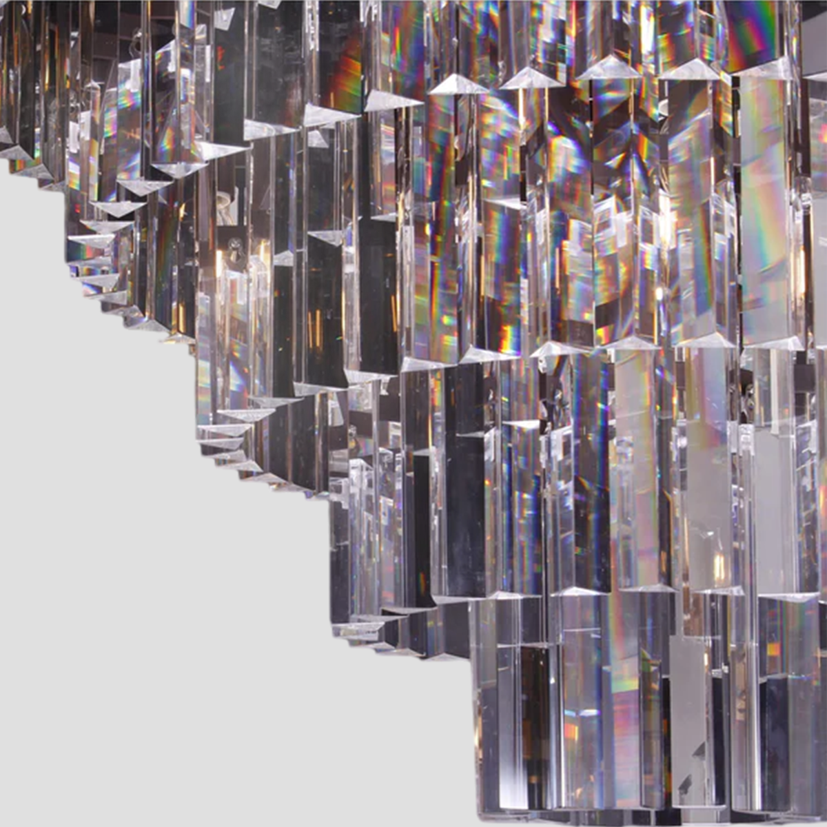 Falria Multi-Tiered Crystal Rod Chandelier - Elegant Lighting Fixture for Dining Room, Living Room & Bedroom Decor
