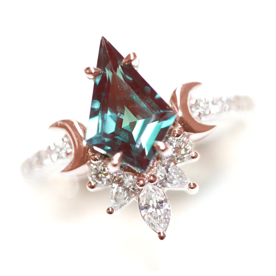 14KT Rose Gold Moissanite Ring for Women - Veronica Empress Collection | Elegant Jewelry for Weddings, Anniversaries & Special Occasions