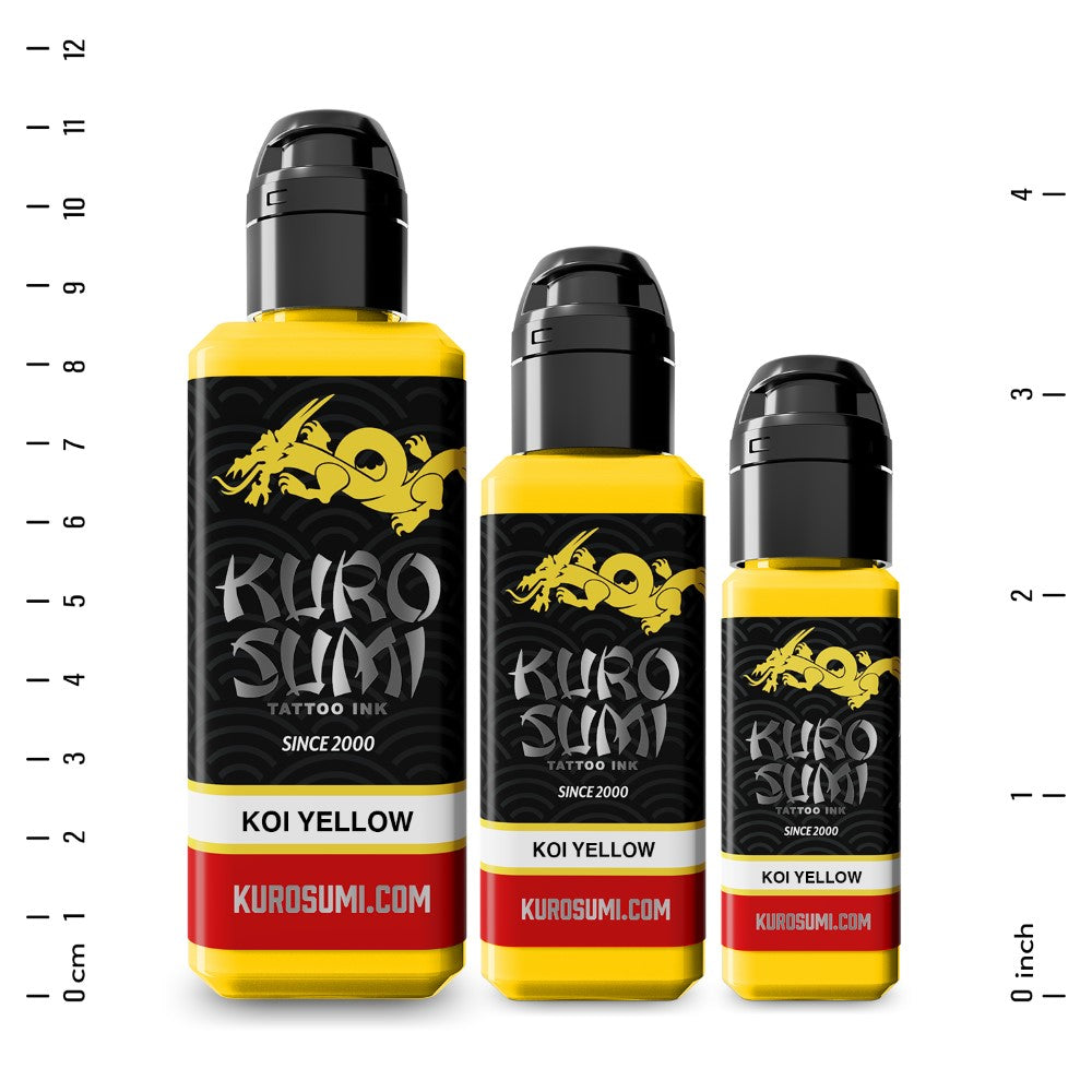 Kuro Sumi Koi Yellow Tattoo Ink - Professional Japanese Style Tattoo Pigment for Artists - Vibrant Long-Lasting Color for Sleeves, Traditional & Watercolor Tattoos