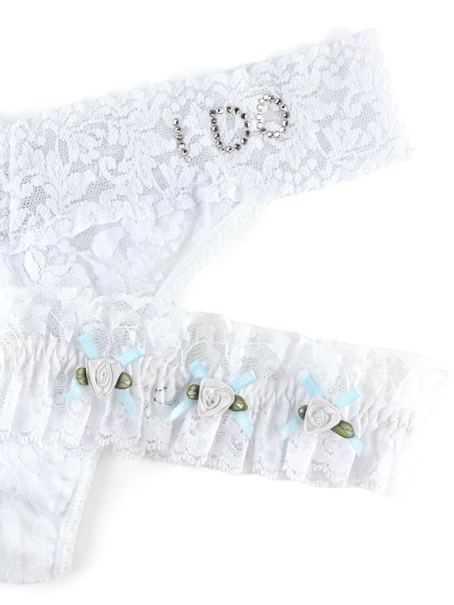 I Do Original Rise Thong & Garter Box Set - Sexy Lingerie for Women, Bridal Boudoir, Anniversary Gift & Romantic Nights