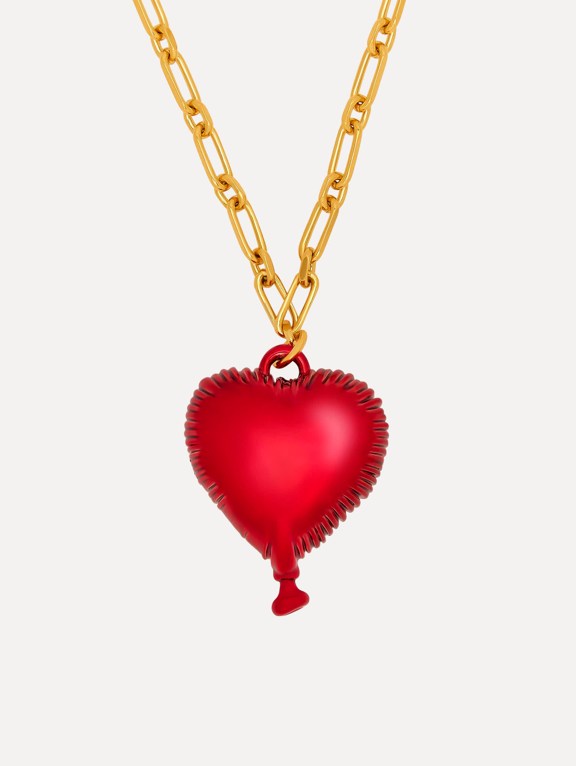 Heart Balloon Pendant Necklace - 14K Gold Plated Romantic Jewelry Gift for Women, Valentine's Day, Anniversary & Birthday - Perfect for Date Night, Proposal & Special Occasions