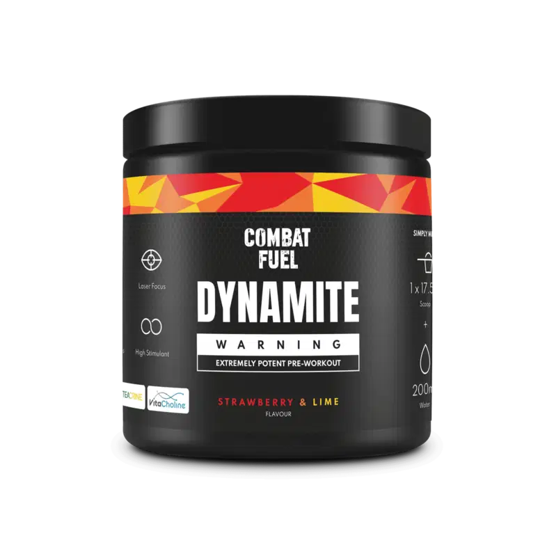 Combat Fuel Dynamite Pre Workout Powder - 350g Energy Booster for Gym & Fitness | Intense Workout Supplement for Bodybuilding, Endurance & Muscle Recovery
