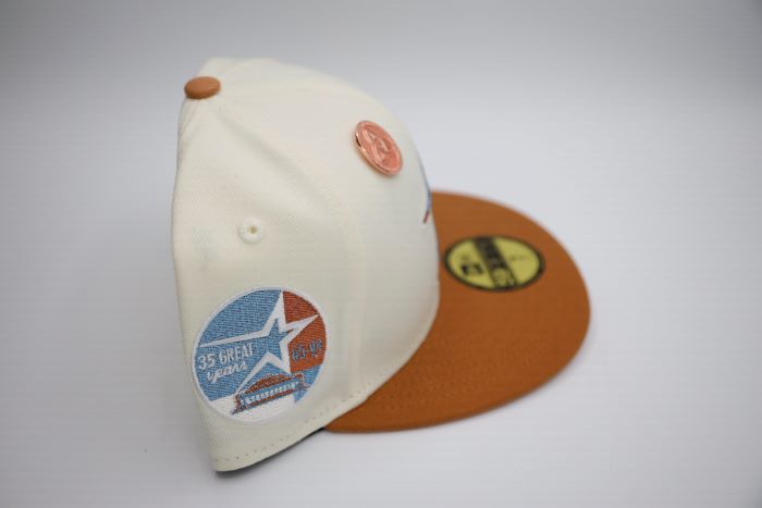 New Era Houston Astros 35th Anniversary 59Fifty Fitted Cap - Chrome/Light Bronze - MLB Baseball Hat for Men & Women - Perfect for Games, Collecting & Streetwear Fashion