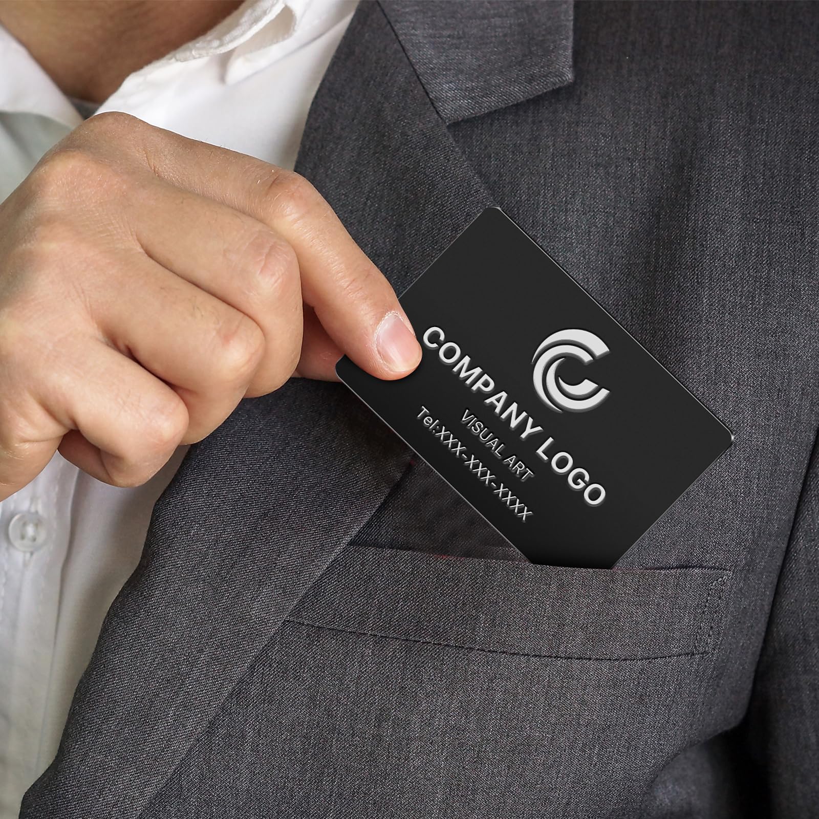 15 Pack 1mm Thick Black Aluminum Business Cards - Blank Metal Cards for Laser Engraving (3.34