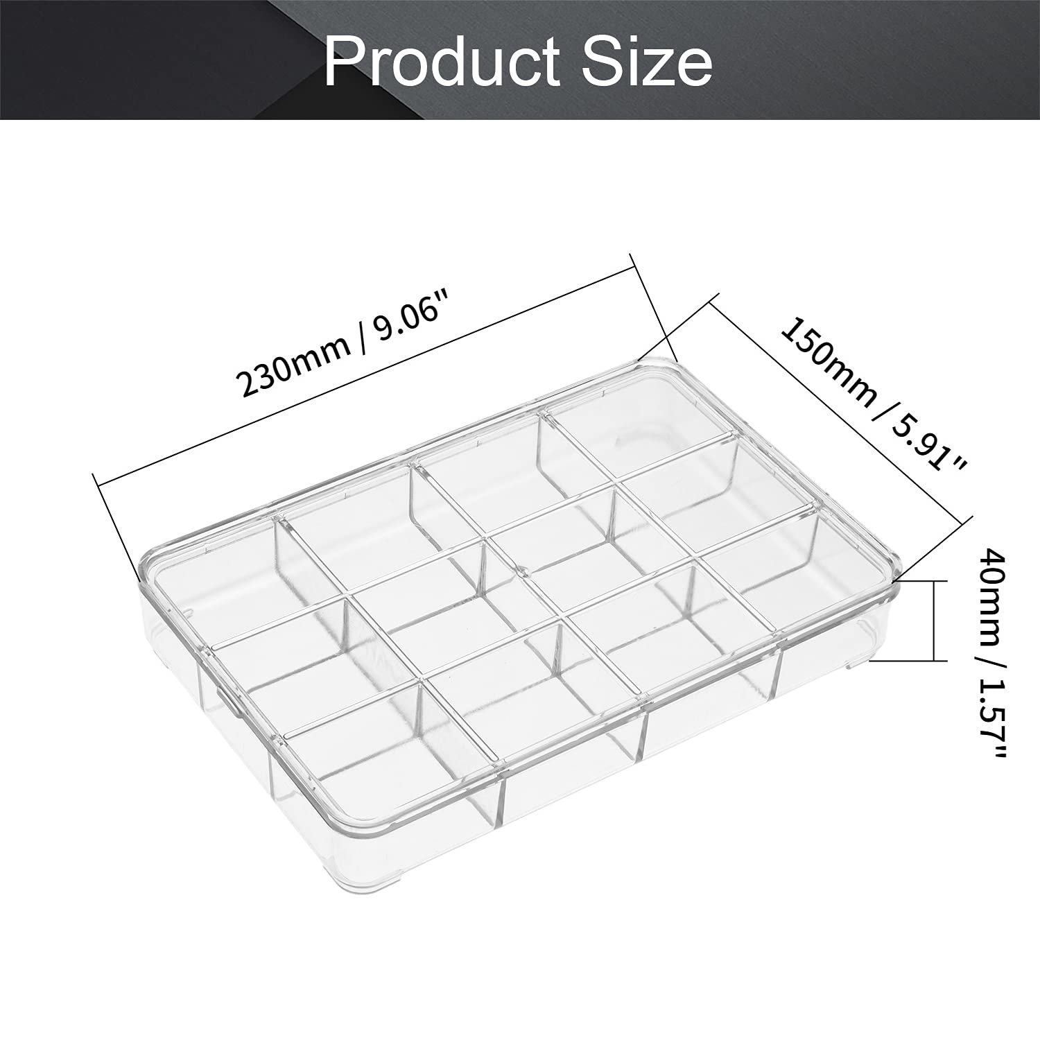 MroMax Clear Plastic Storage Box for Electronic Components - 9.06