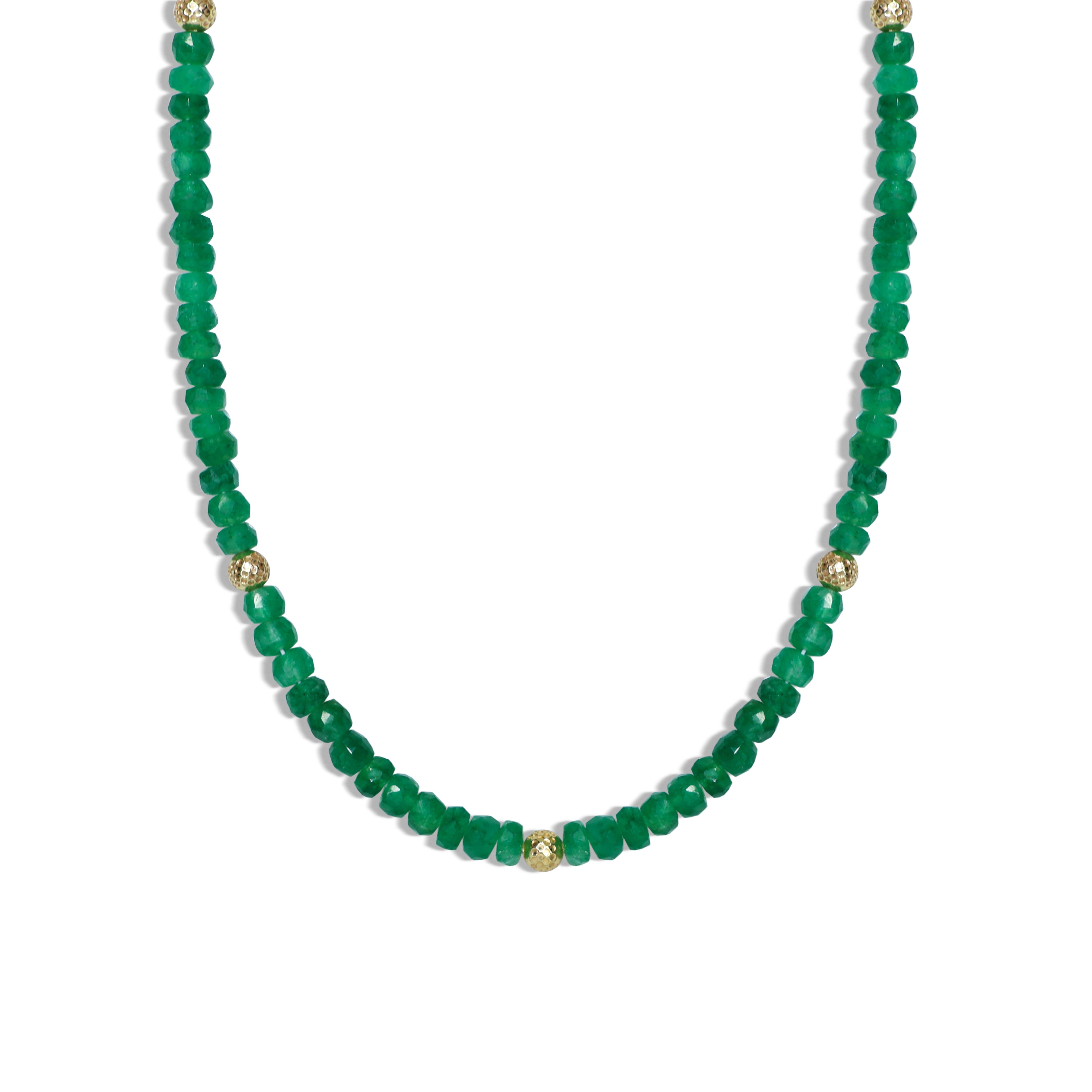 Natural Emerald Beaded Necklace for Women - Elegant Green Gemstone Jewelry Gift for Her | Perfect for Weddings, Parties & Special Occasions