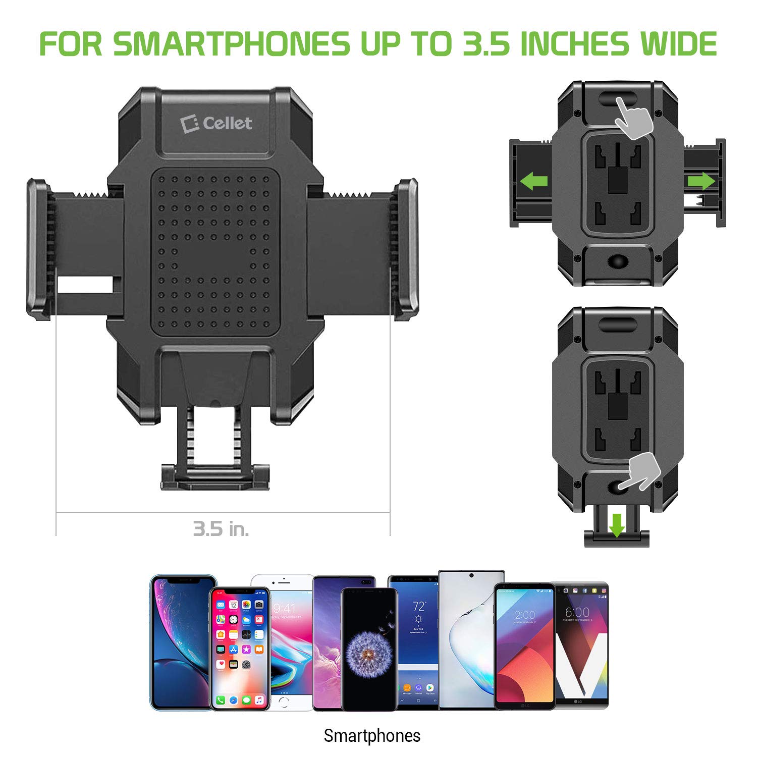 Car Cup Holder Phone Mount for iPhone & Android - Universal Phone Holder Cradle Compatible with Tesla Model 3/Y - Perfect for Road Trips & Hands-Free Driving