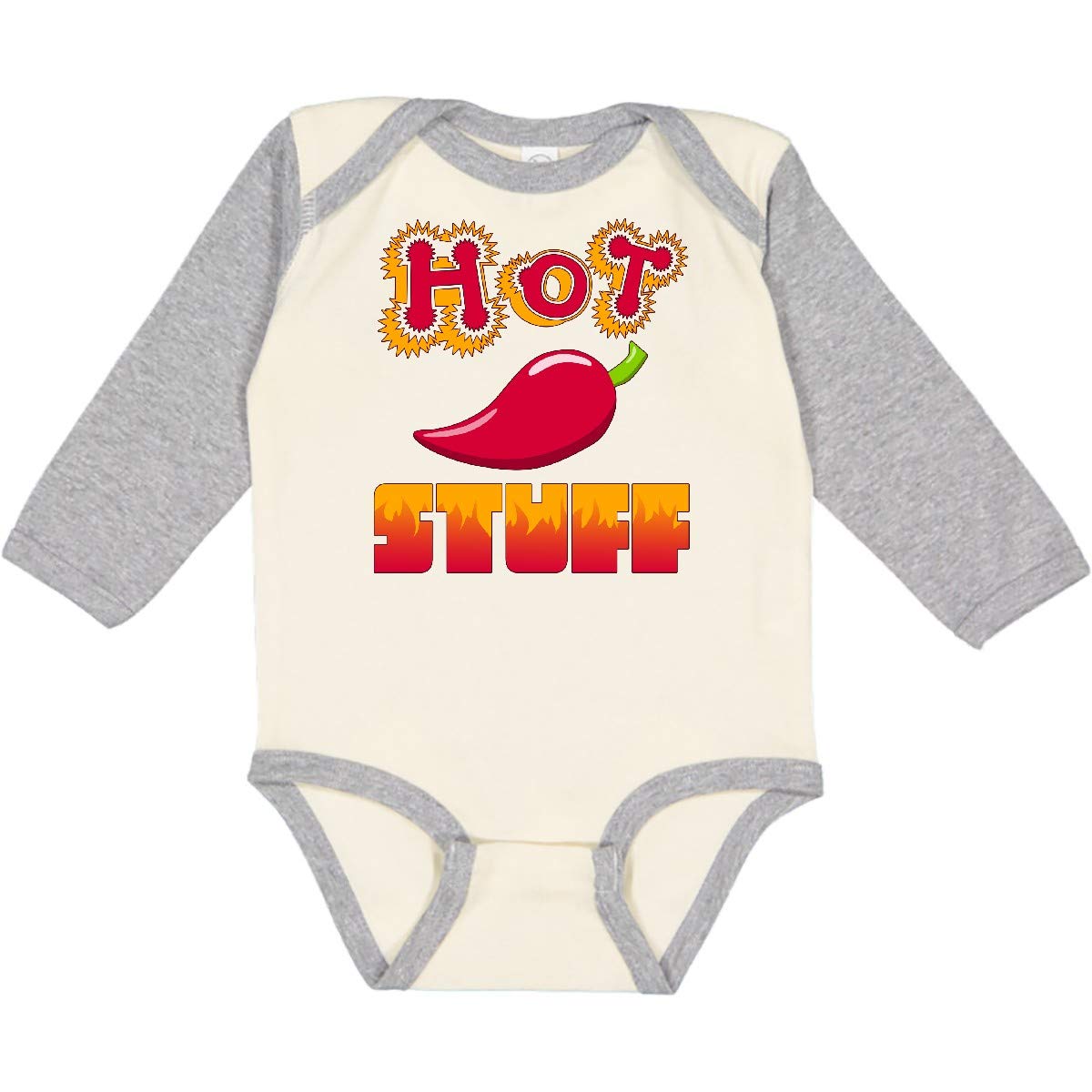 Inktastic Hot Stuff Long Sleeve Baby Bodysuit - Soft Cotton Onesie for Newborns & Infants - Perfect for Family Photos, Holidays & Everyday Wear