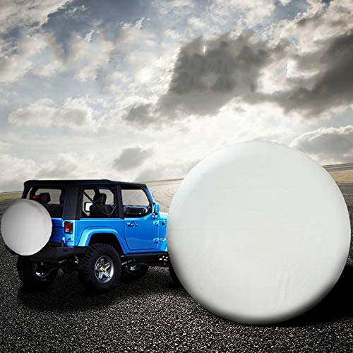 XhuangTech Heavy Duty PVC Tire Cover - 16 Inch DIY Trailer Spare Wheel Protector, Weatherproof & Durable (Pure White) - Perfect for RV, Truck, SUV & Off-Road Vehicle Protection