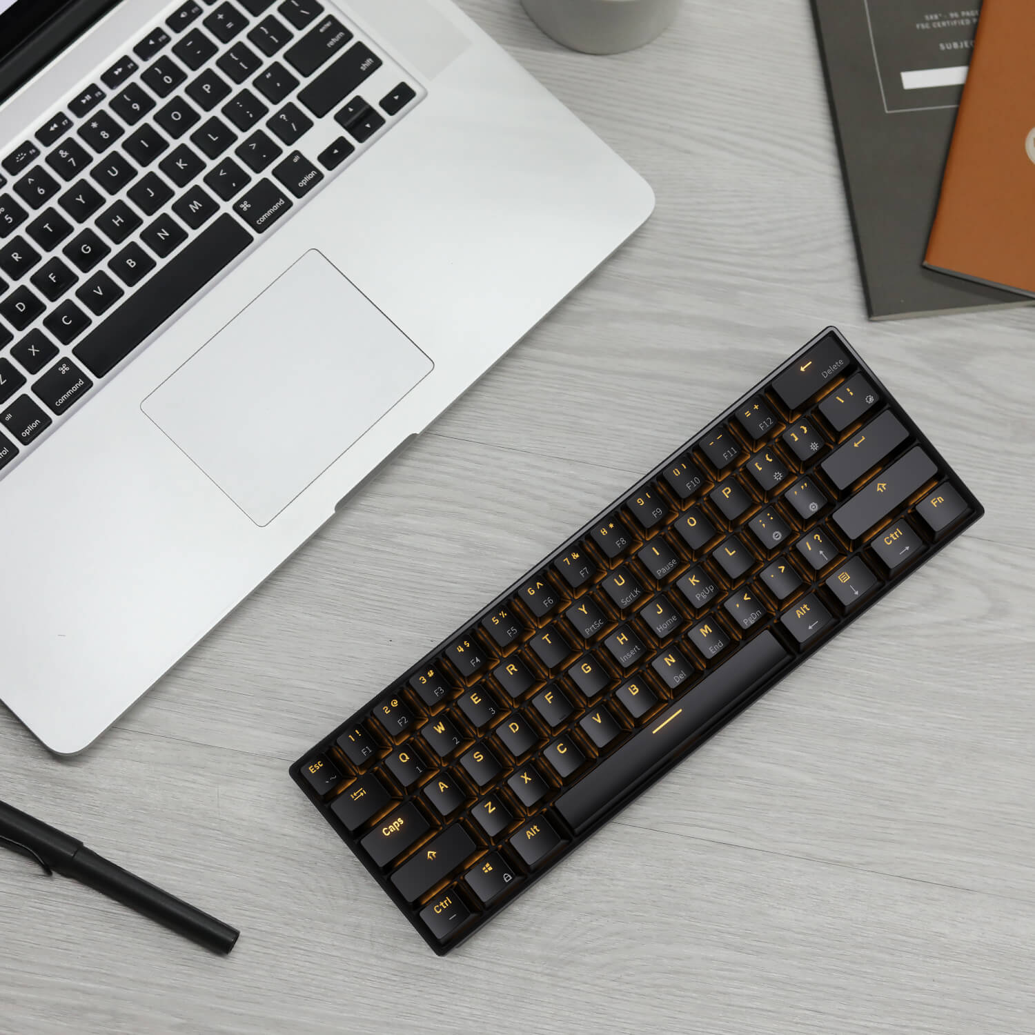 RK61 60% Wireless Mechanical Gaming Keyboard with Blue Switches - Dual Mode (Bluetooth & Wired), Compact 61-Key Design for PC/Mac Gaming & Office Work - Open Box (Black)