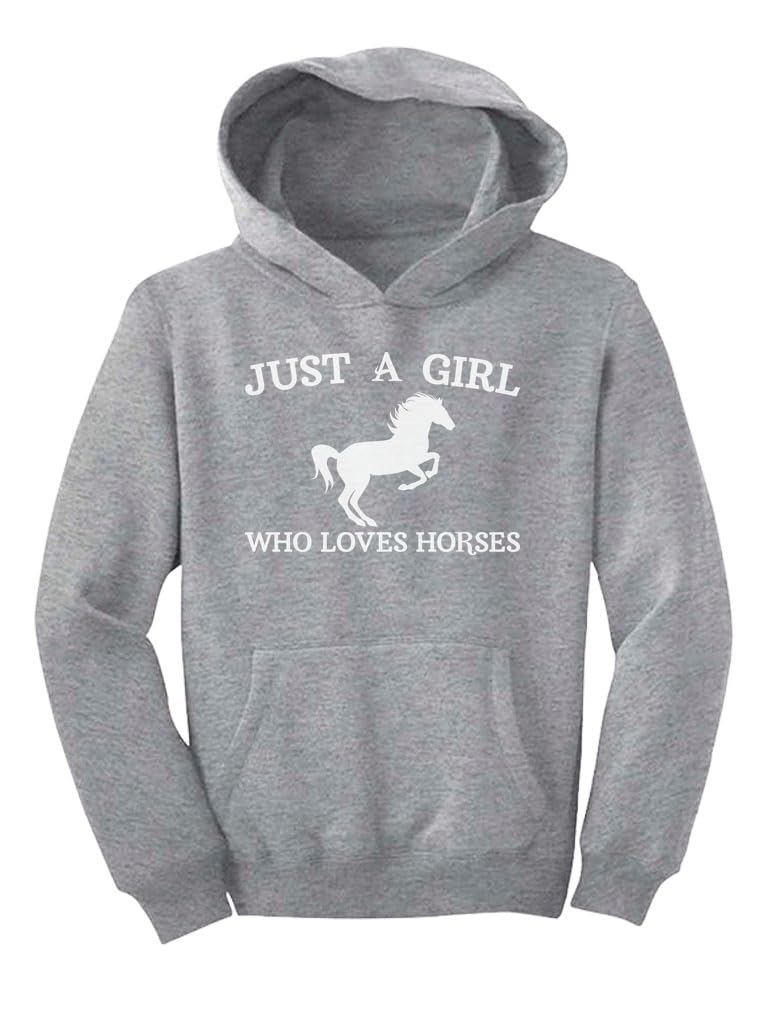 Just a Girl Who Loves Horses Hoodie - Cute Equestrian Horseback Riding Sweatshirt for Girls & Kids - Perfect Gift for Horse Lovers - Great for Riding Lessons, Barn Visits & Outdoor Adventures