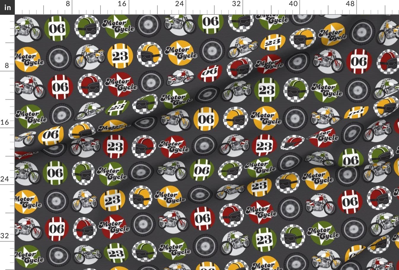 Vintage Racing Motorcycle Printed Minky Fabric by The Yard - Soft Plush Material for Sewing Baby Blankets, Quilt Backing & DIY Plush Toys - Perfect for Nursery Decor, Gift Making & Craft Projects