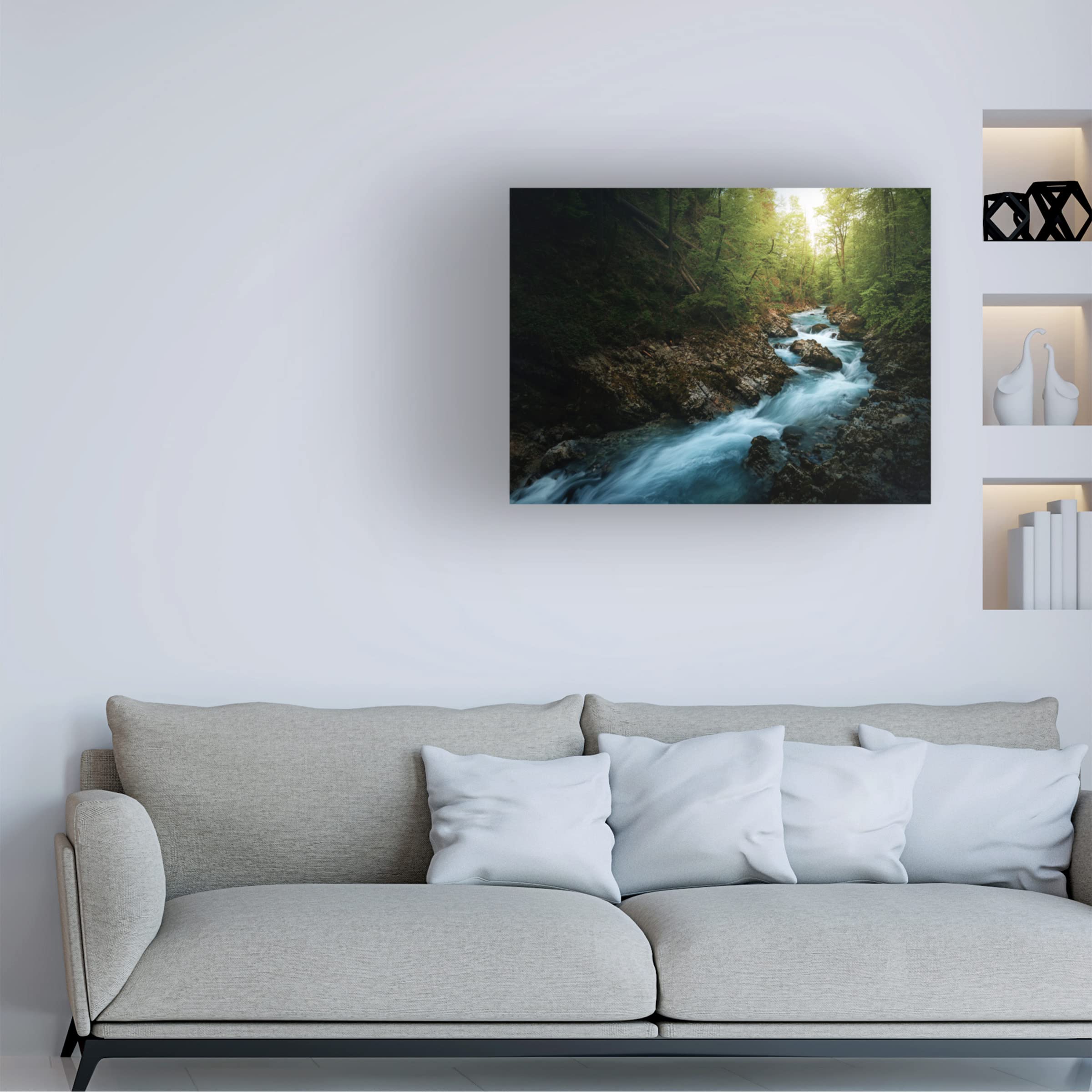 Trademark Fine Art 'Gorge 2' Canvas Wall Art by Juan Pablo - Stunning Landscape Painting for Living Room, Bedroom & Office Decor