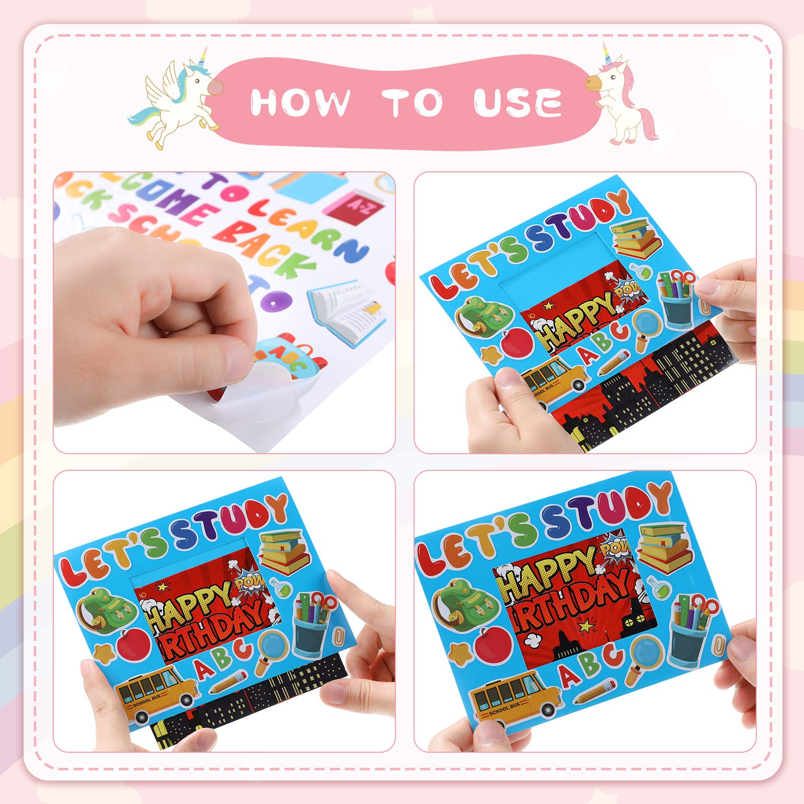 24 Pcs DIY Welcome Back to School Picture Frame Craft Kit - Kindergarten Preschool Classroom Activities, Arts & Crafts for Kids, Party Decorations, First Day Photo Keepsake, Teacher Gifts, Student Projects
