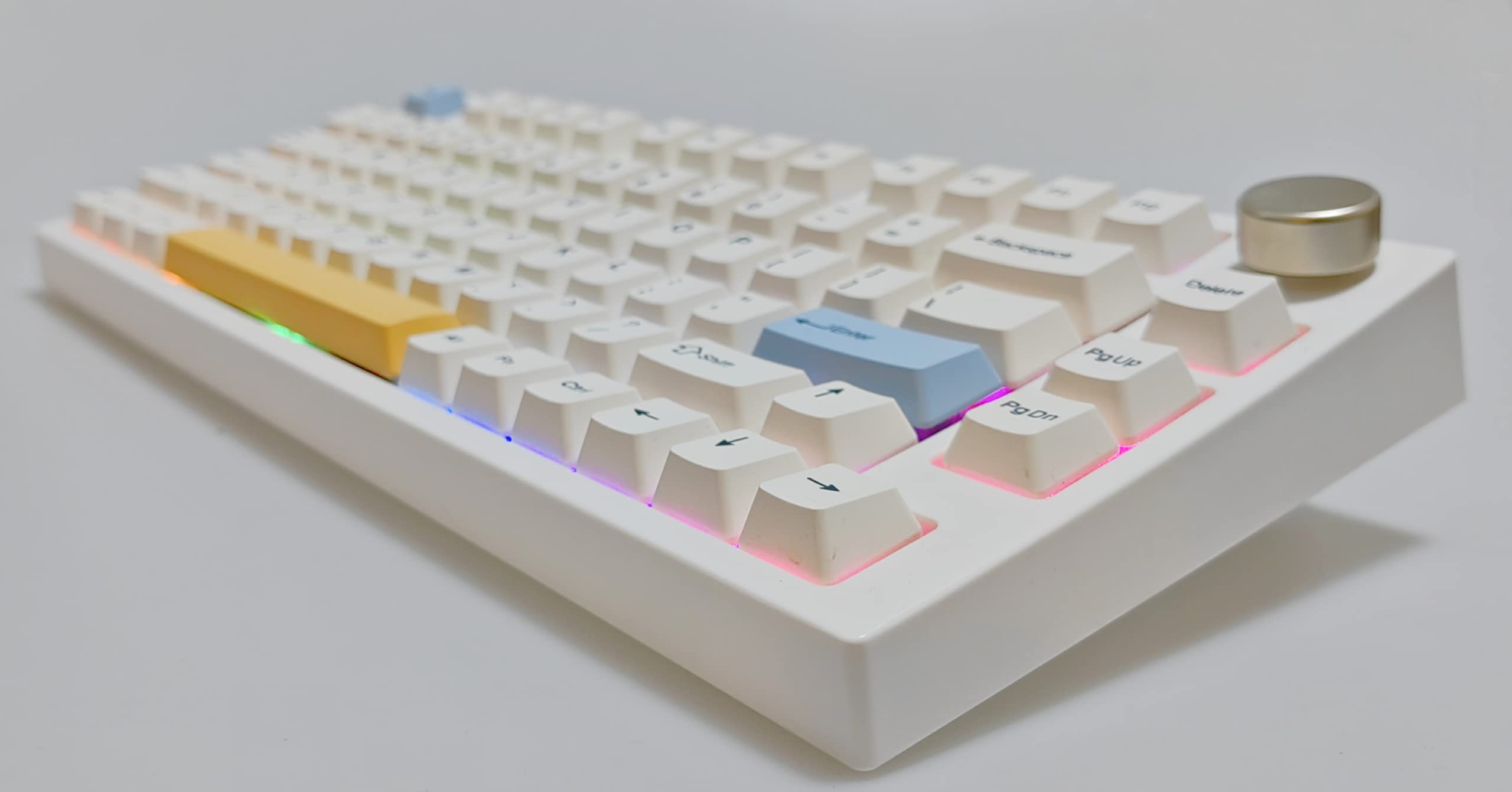 NJ80-AP Wireless Mechanical Keyboard with Knob - Bluetooth 5.0/2.4G/Wired Triple Mode, 75% Hot-Swappable RGB Gaming Keyboard, PBT Keycaps for Windows/Mac - Perfect for Office Work, Gaming & Programming