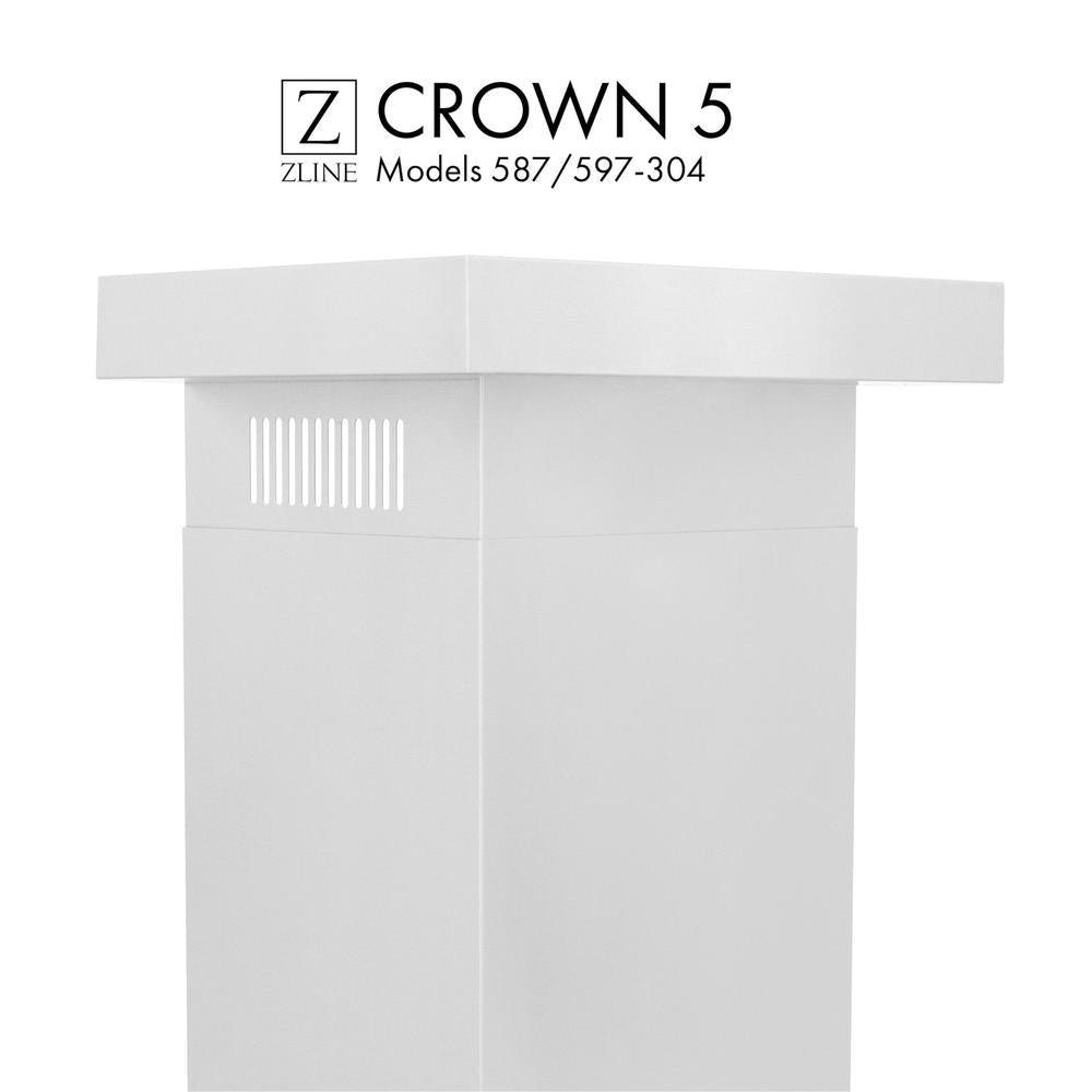 ZLINE CM5 687 304 Crown Molding Profile 5 - Premium Wall Mount Range Hood Trim Kit for Kitchen Ventilation | Perfect for Modern & Traditional Home Decor