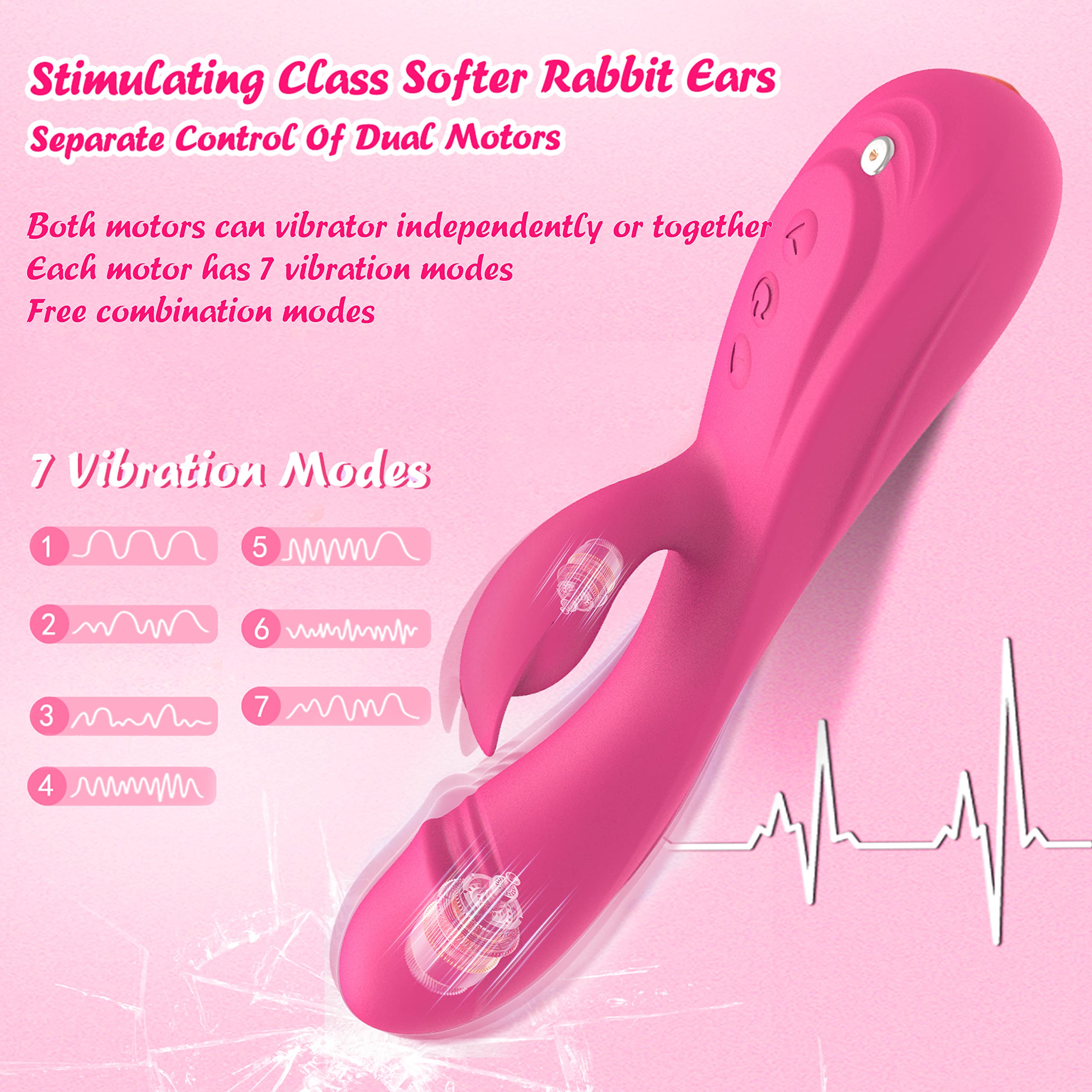 7-Speed Rabbit G-Spot Vibrator with 7 Vibrating Modes - 8.4